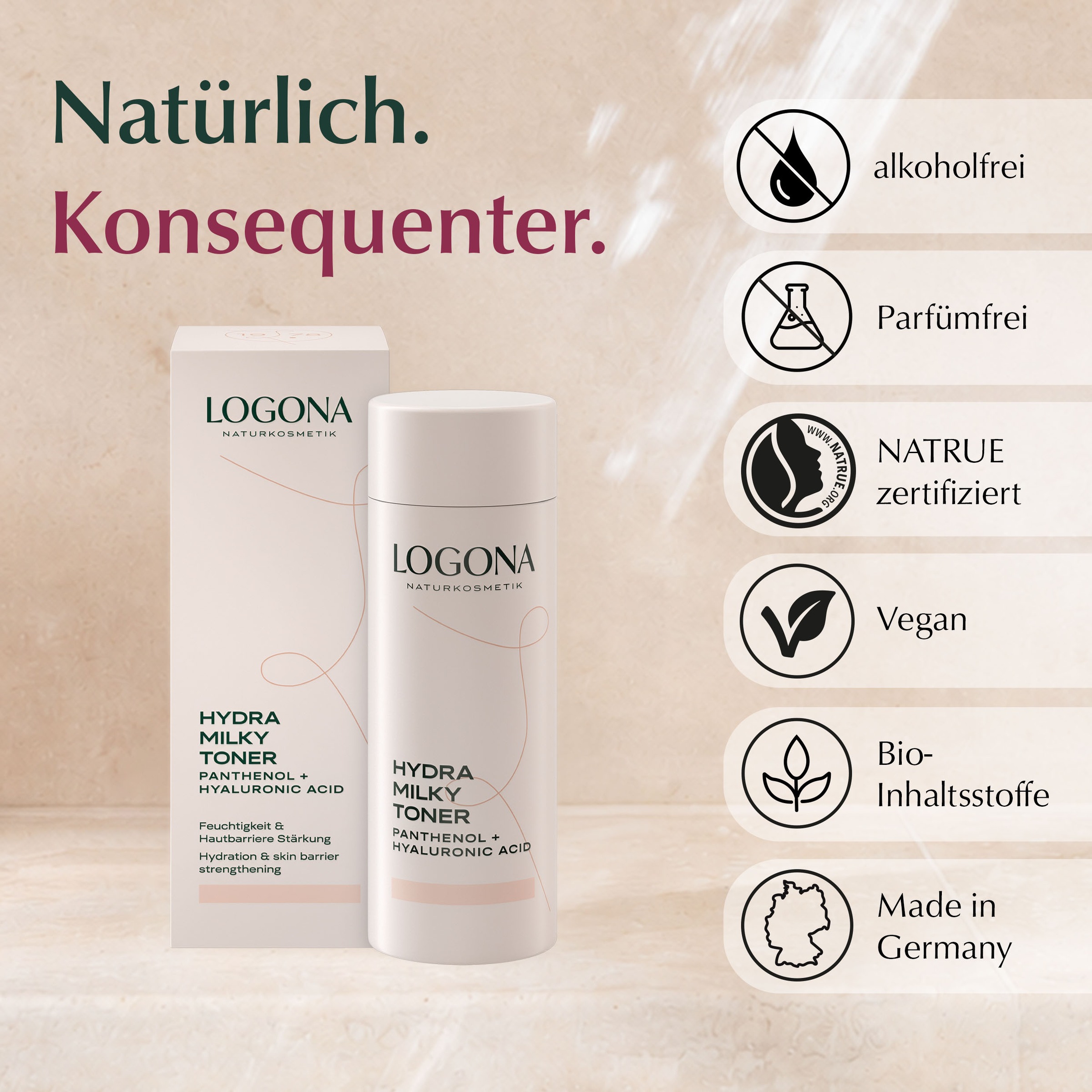 LOGONA Augen-Make-up-Entferner »HYDRA MILKY TONER« sanfte Reinigung im Augenbereich, milchige Fluid-Textur