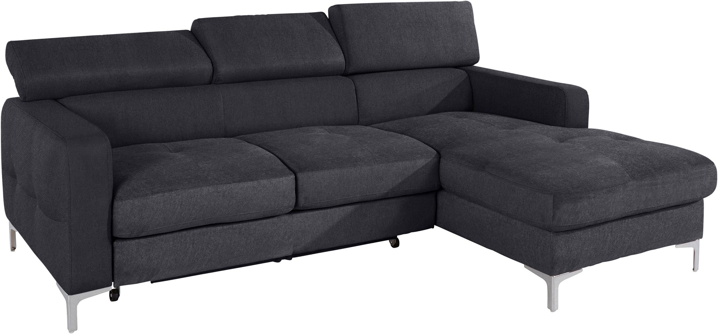 COTTA Polstergarnitur »Sammy L-Form«, (Set), Set bestehend aus: Ecksofa mit Kopfteilverstellung & Hocker