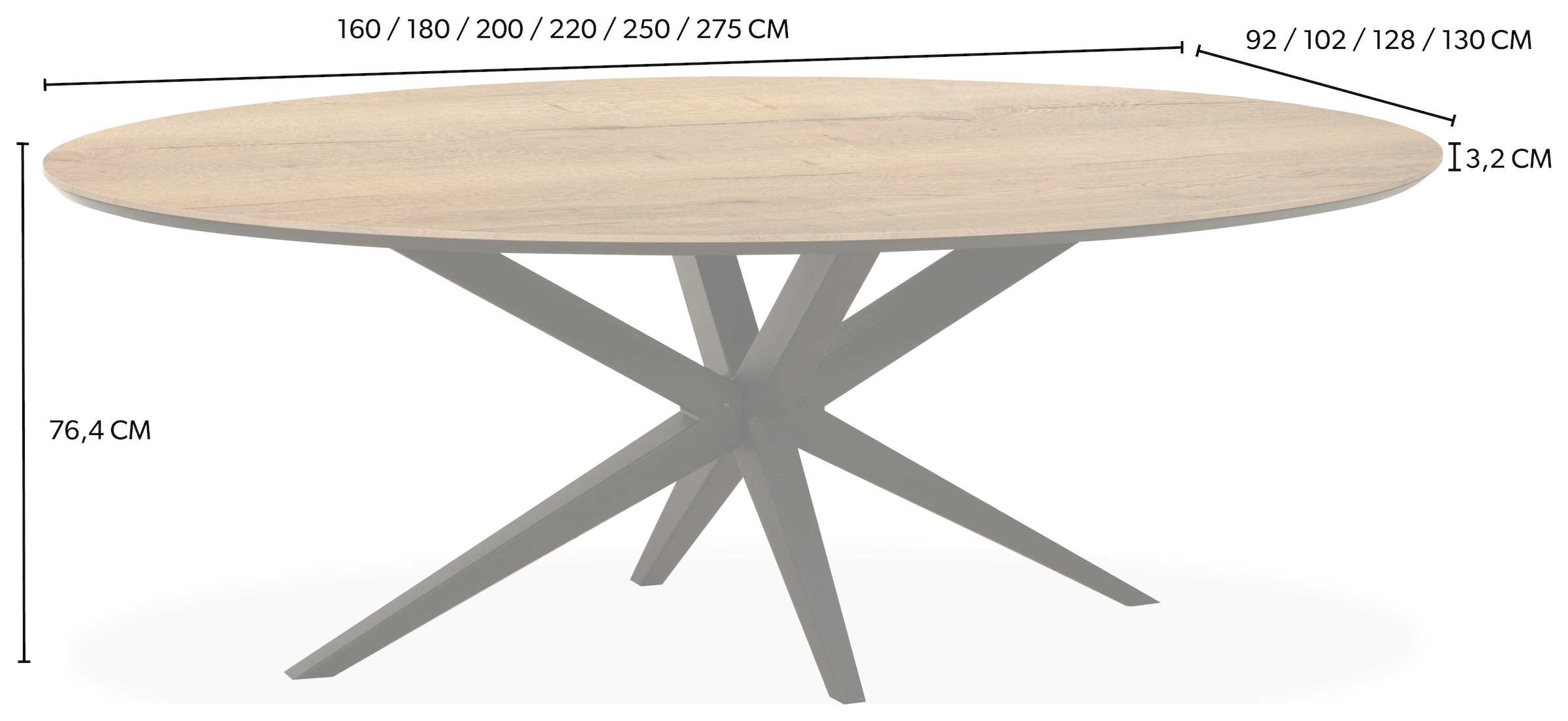 OMG Design Esstisch »Wellington« 1 Stk. tlg. Hochwertige Melamin-Tischplatte mit Metallgestell
