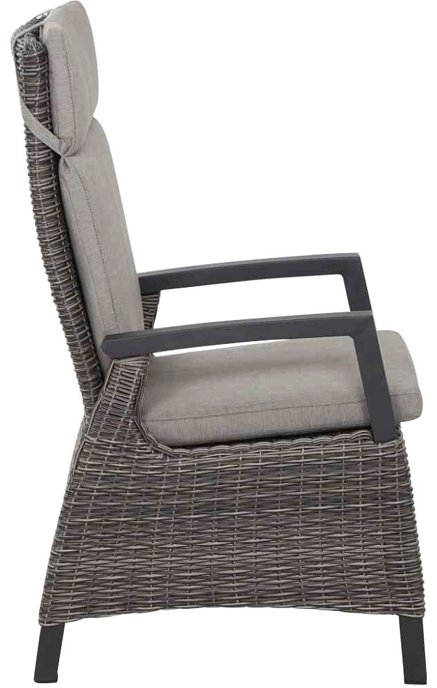Siena Garden Garten-Essgruppe »Corido«, (5 tlg., 4 Sessel: 76x62x109 cm, Tisch Sincro: 200/260x100x77 cm), Aluminium, Keramik, verstellbar, ausziehbar, Inkl. Auflagen