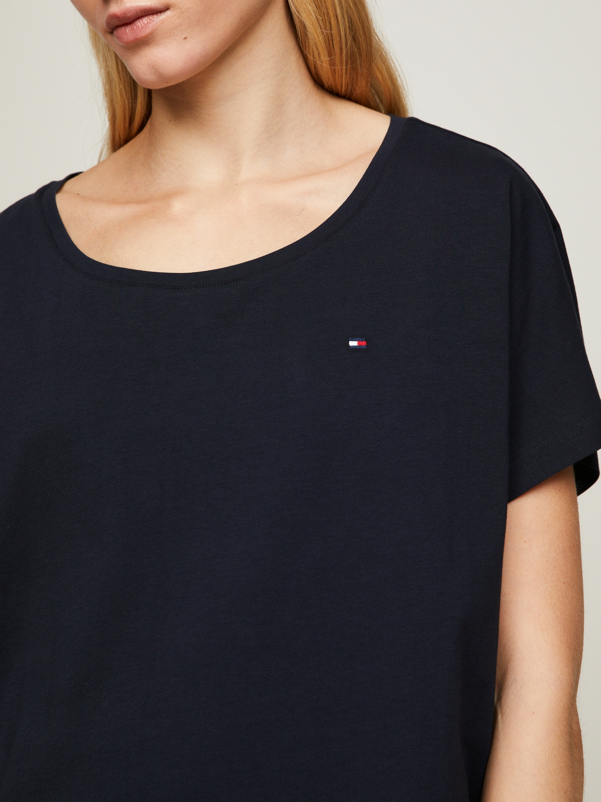 Tommy Hilfiger Underwear Shorty »SS PYJ SET WOVEN«, (Set, 2 tlg., Shirt+Shorts), Shirt uni, Shorts gemustert