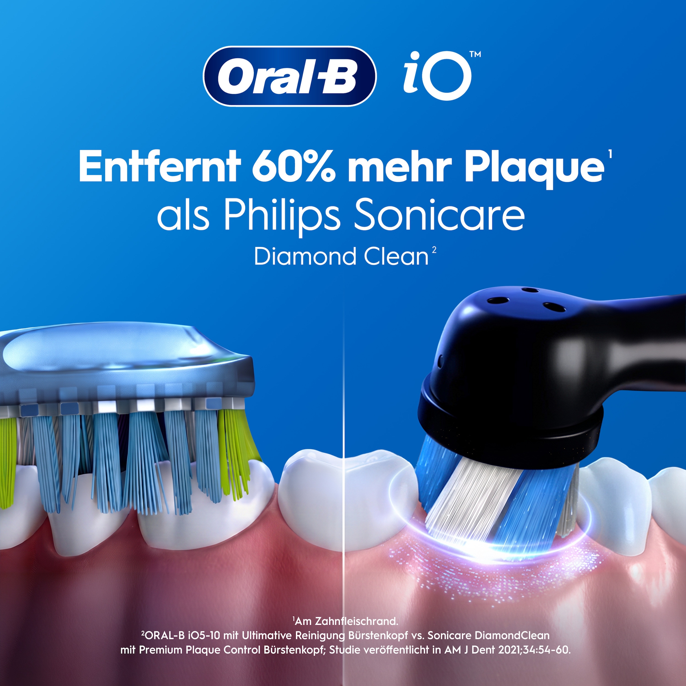 Oral-B Elektrische Zahnbürste »iO Series 2« 1 Stk. Aufsteckbürsten für die sanfte Reinigung, Reise-Etui, Aufsteckbürstenhalter