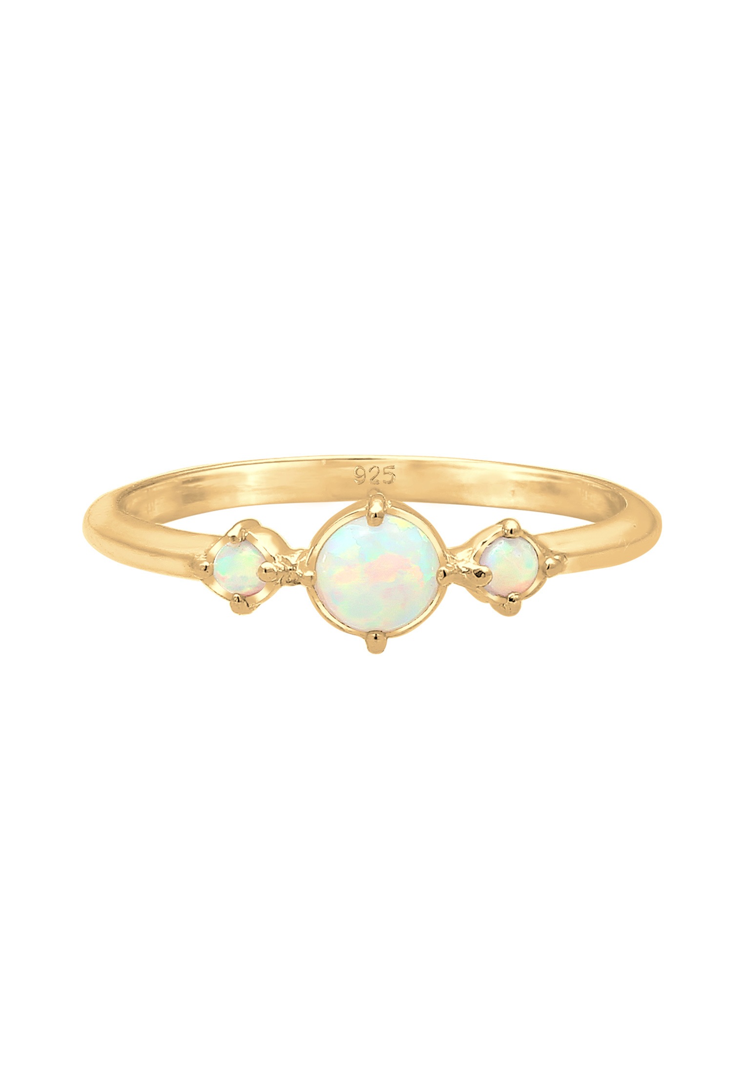 Elli Silberring »Ring Opal Rund Trio Vintage 925er Silber«