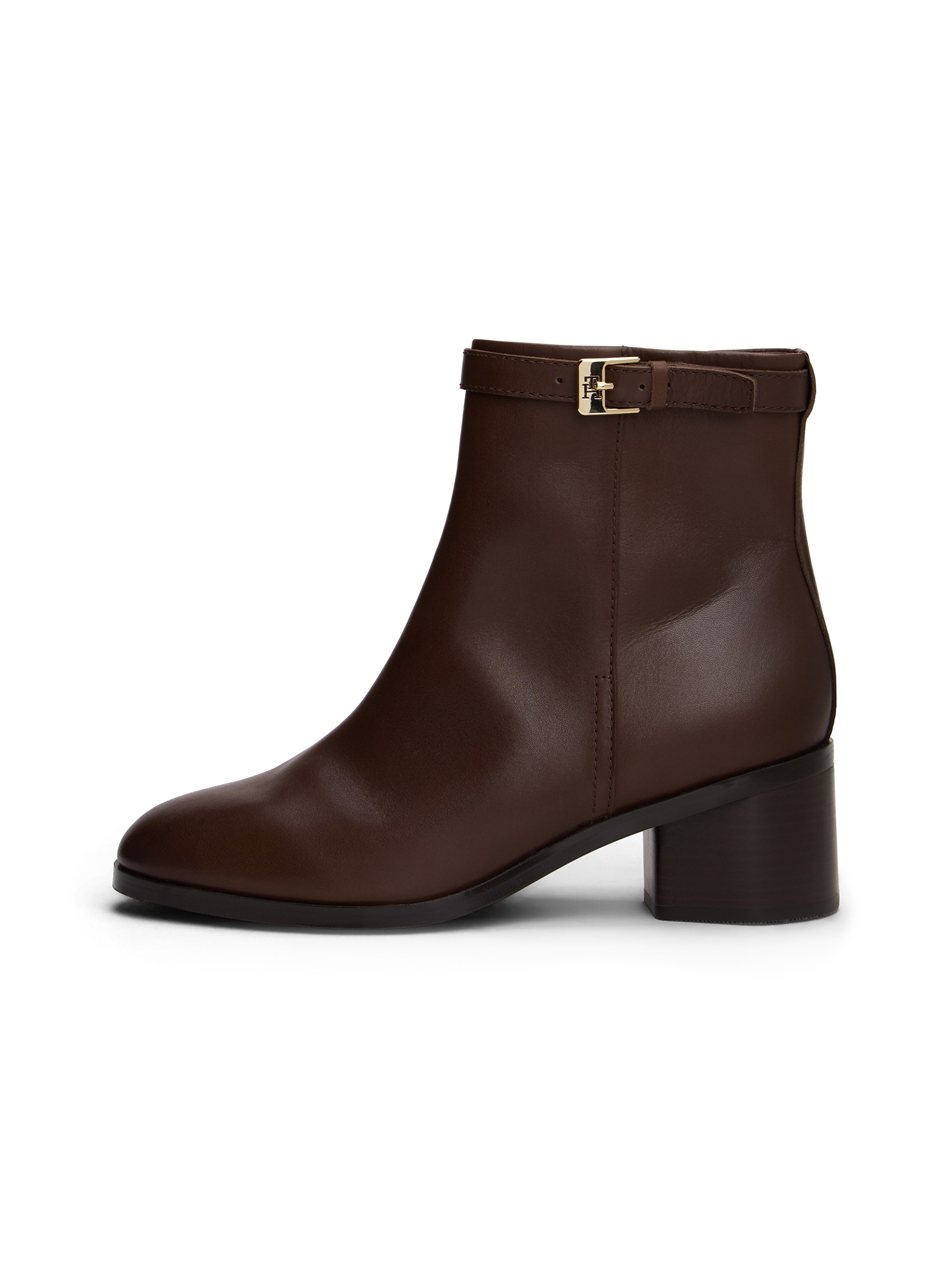Tommy Hilfiger Stiefelette »TH BUCKLE RIDING MID HEEL BOOTIE«  , Blockabsatz, Businesschuh in schmaler Form