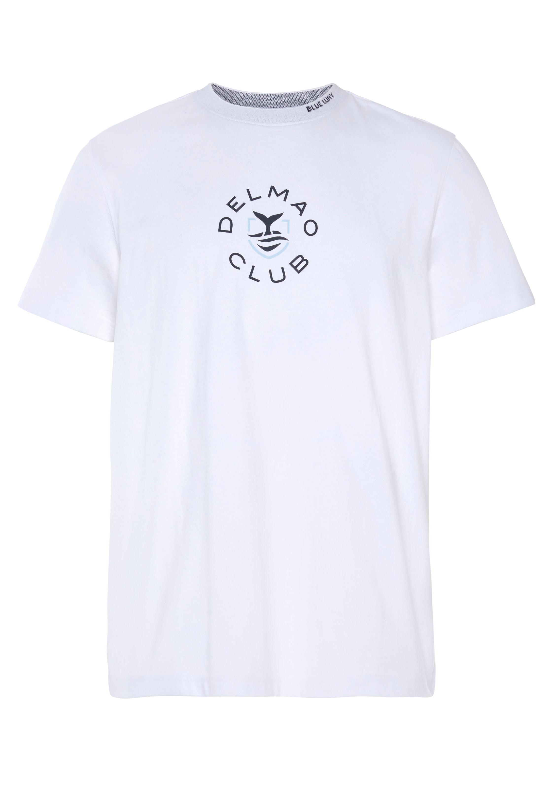 DELMAO T-Shirt, Kurzarm, lässige Passform, mit Print und Schriftzug, Rundhals
