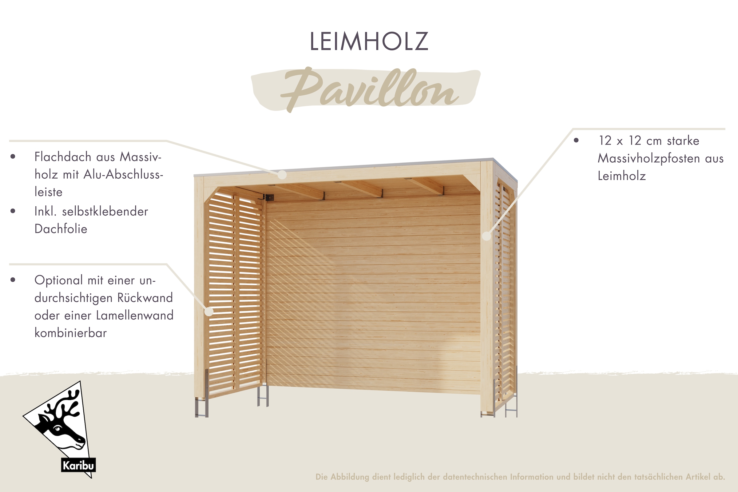 Karibu Pavillon »Gordon« BxTxH: 320x160x239 cm, ohne Seitenteile und Rückwand
