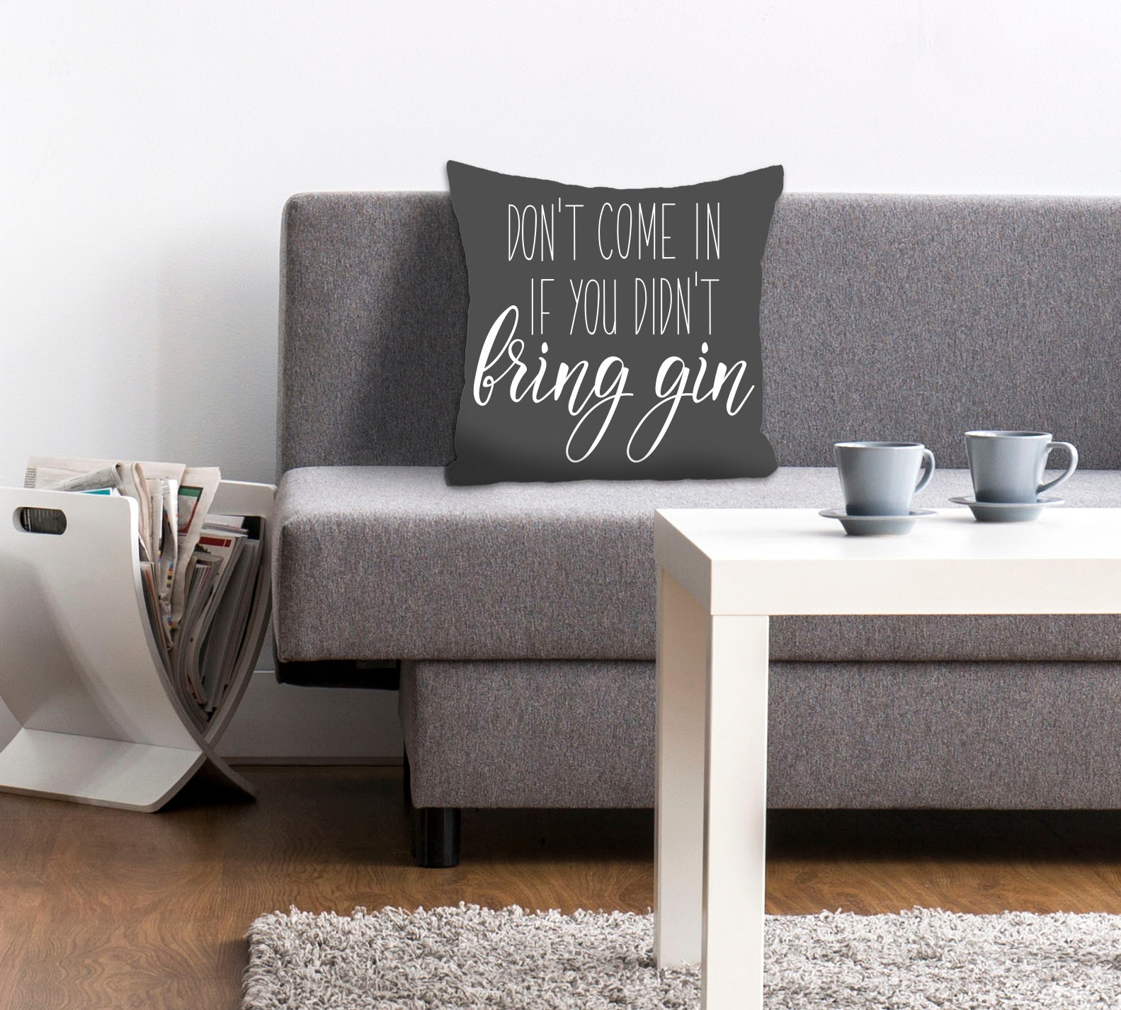 queence Dekokissen »bring gin«, mit einem Schriftzug