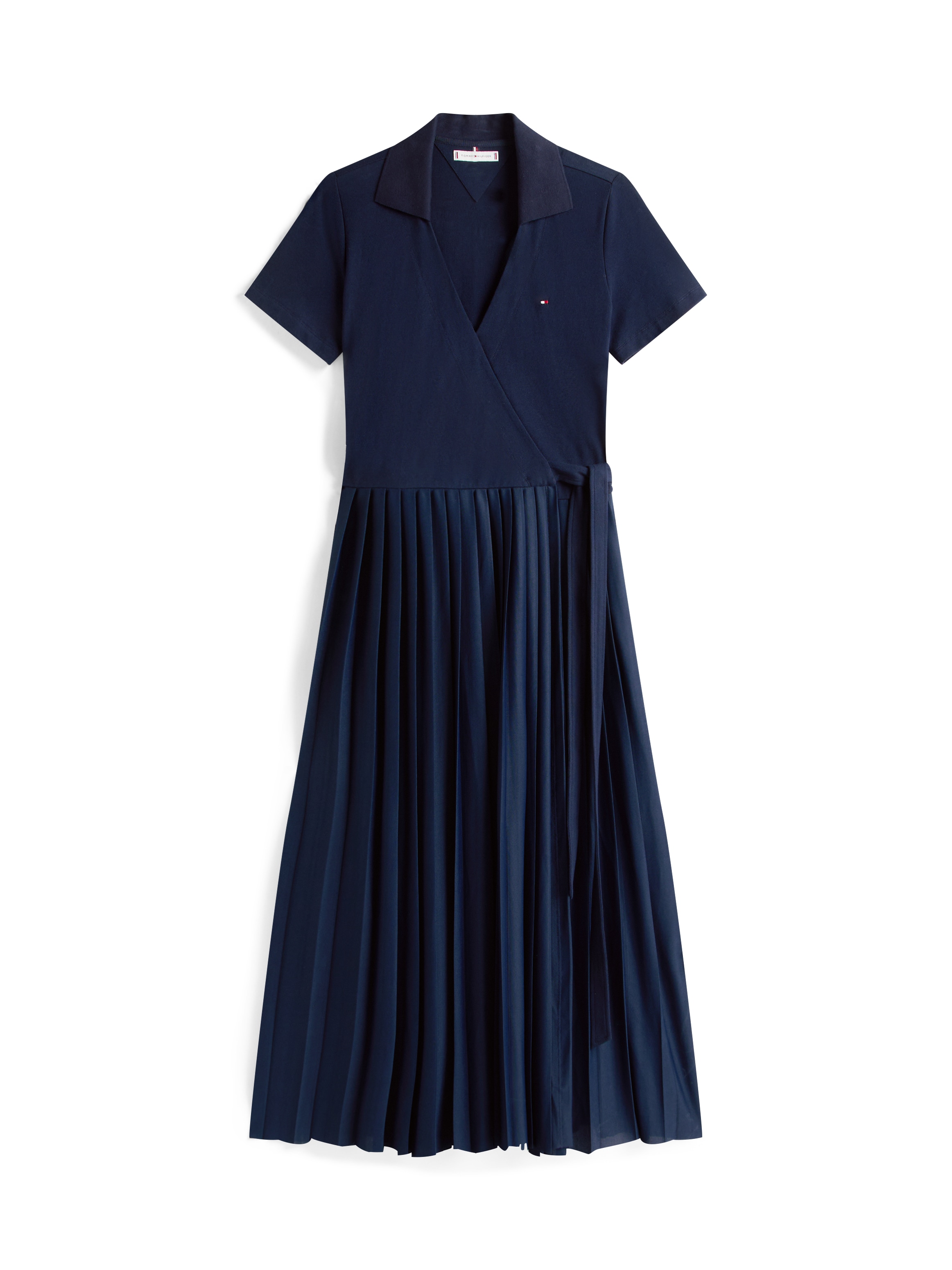Tommy Hilfiger Wickelkleid »1985 PLEATED WRAP POLO DRS«, mit Bundfalten