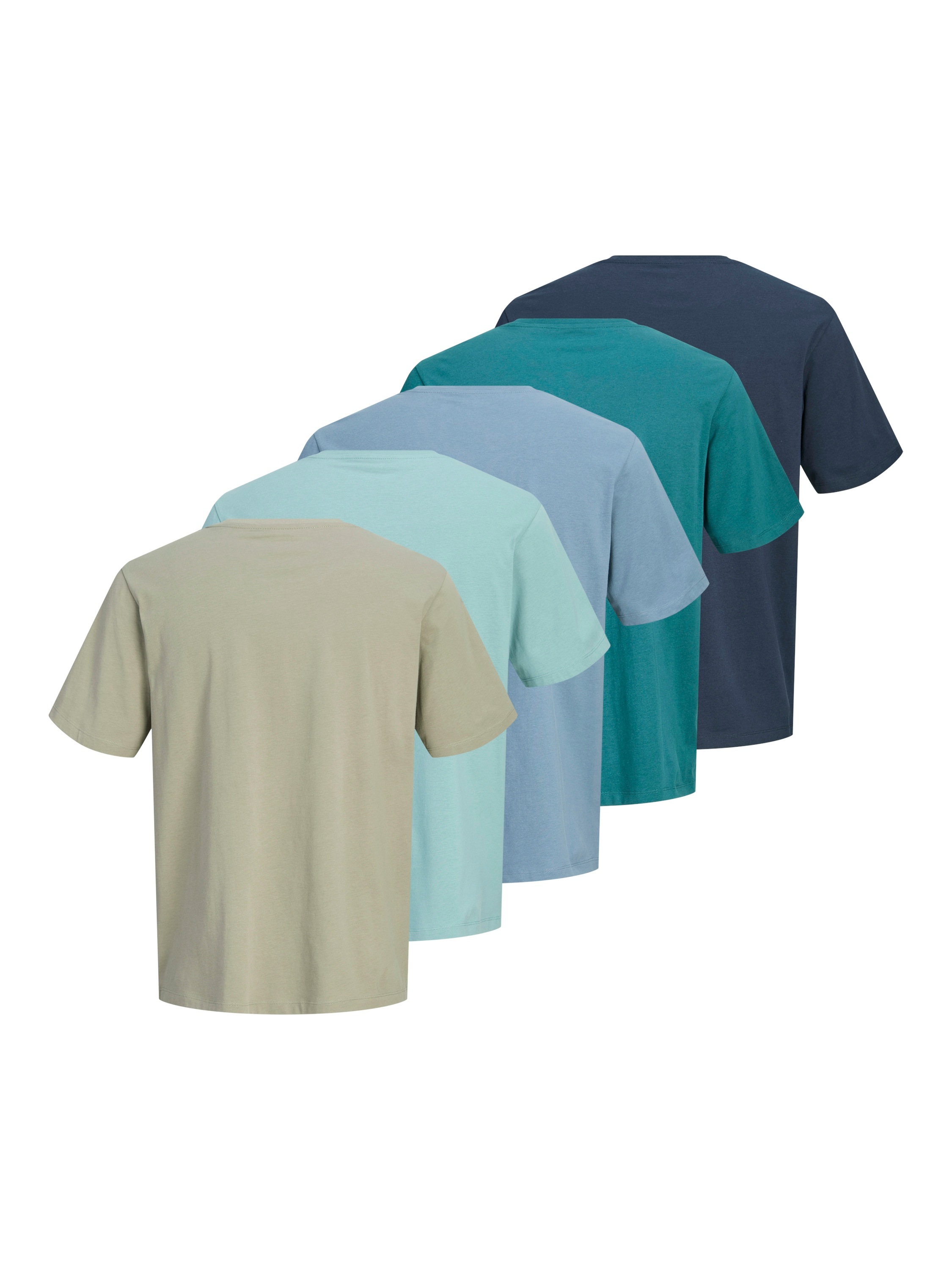 Jack & Jones Rundhalsshirt »JJELOGO TEE SS O-NECK 2 COL SS26 5PK MP« Packung, 5 tlg.