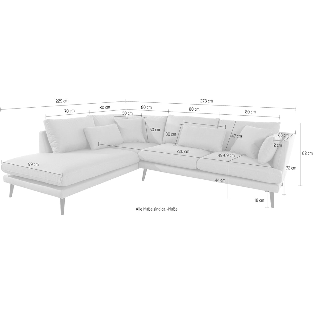 andas Ecksofa »Gondola, 273 cm, Ottomane,«