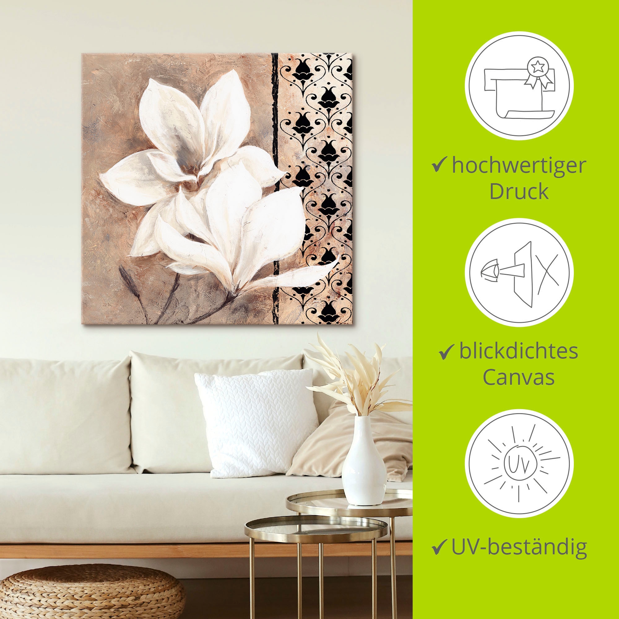 Artland Leinwandbild »Klassische Magnolien« Blumenbilder 1 Stk. tlg. als Leinwandbild in verschied. Größen