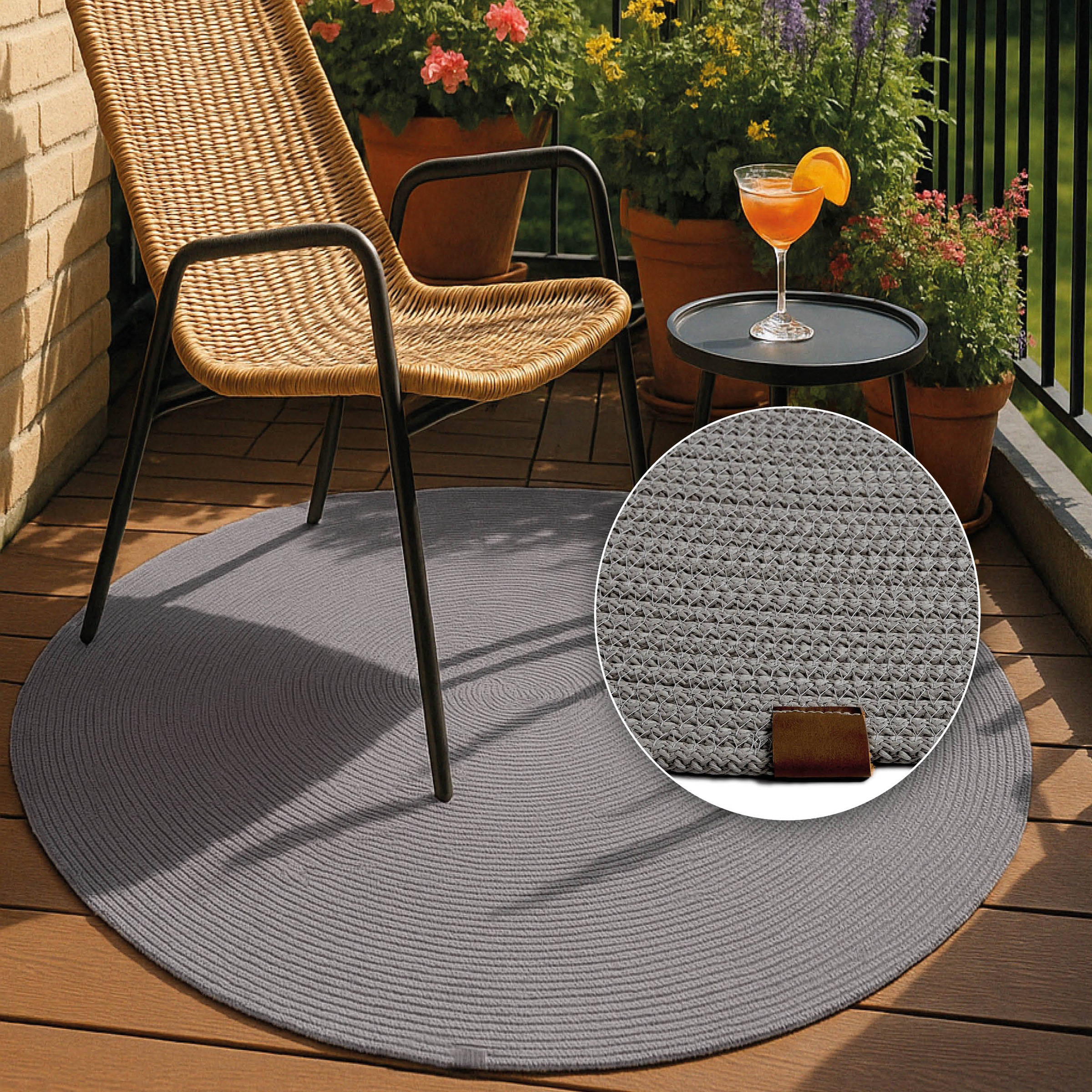 ASTRA Teppich »Paris«, rund, 8 mm Höhe, In- und Outdoor geeignet, Aussenbereich, Wohnzimmer