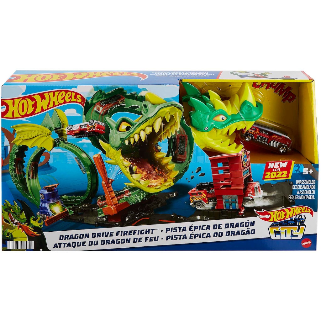 Hot Wheels Autorennbahn »City Drachen-Angriff Looping Set«