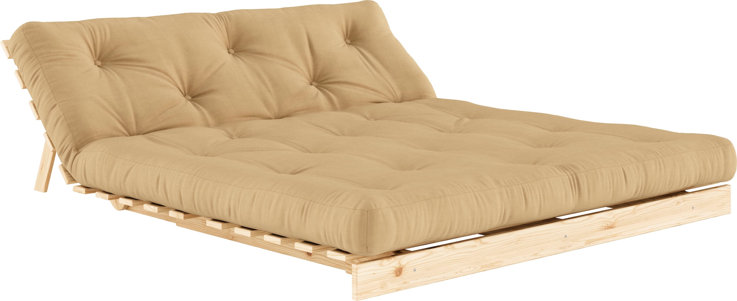 Karup Design Schlafsofa »Roots 160 Schlafsofa, Gästebett, Sofa mit Futonmatratze«, (2 St.), Inkl. Futonmatratze, Liegefläche 160x200 cm, FSC® zertifizierte Kiefer