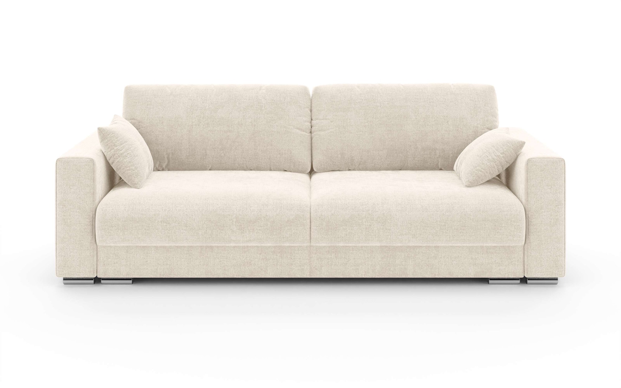 INOSIGN 3-Sitzer »Stevinson Schlafsofa mit Bettkasten, Maße B/H/T: 229/87/97 cm«, mit Wellenunterfederung, 2 Rückenkissen und 2 Zierkissen