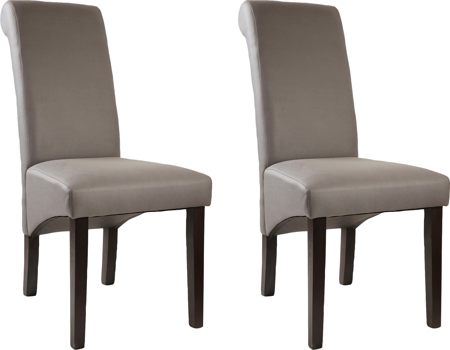 Home affaire 4-Fußstuhl »Rito«, (Set), 2 St., Microfaser, Gestell Buche natur oder wenge lackiert
