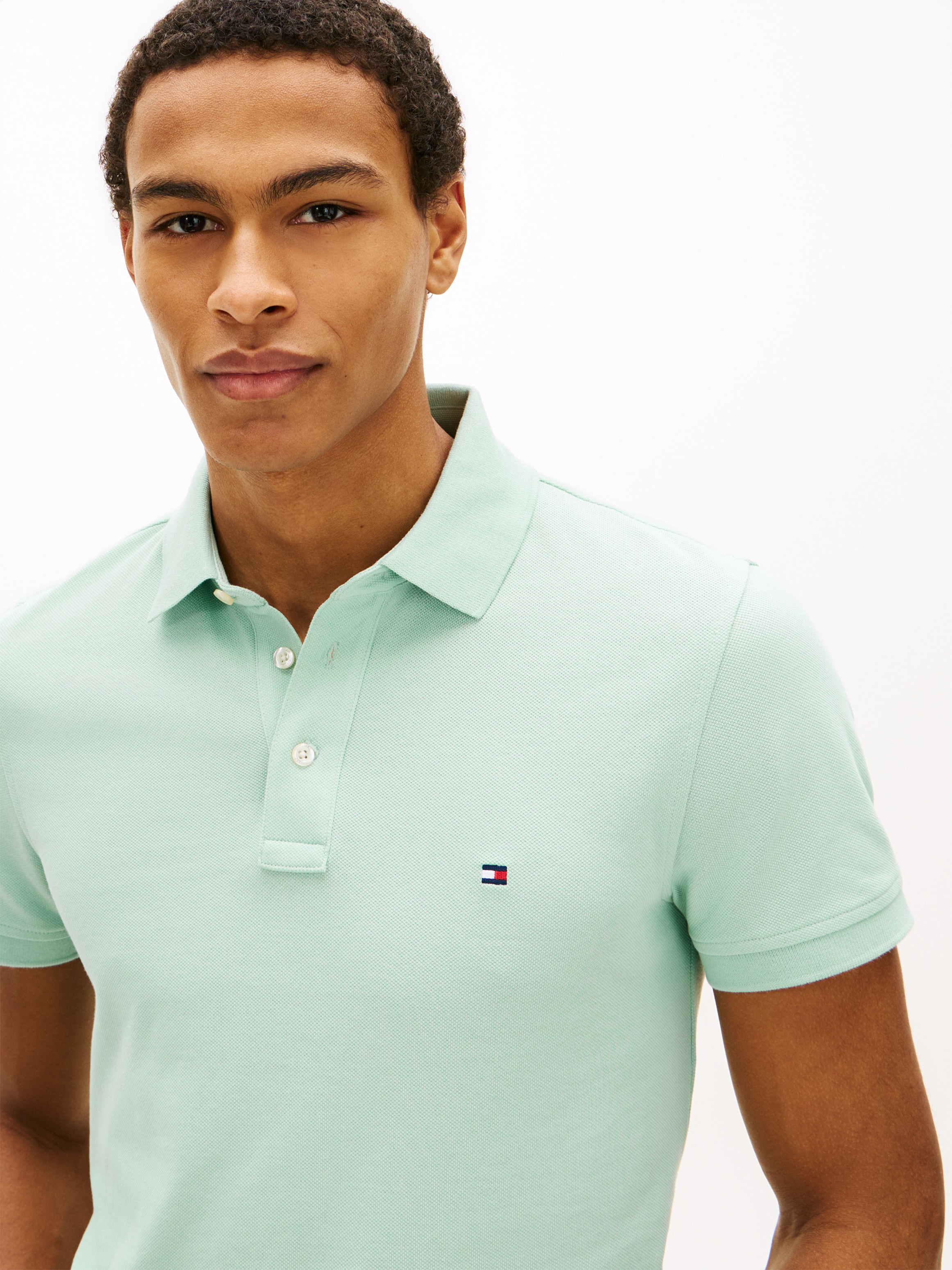 Tommy Hilfiger Poloshirt »1985 SLIM POLO« Markenstickerei, aus Baumwoll-Piqué