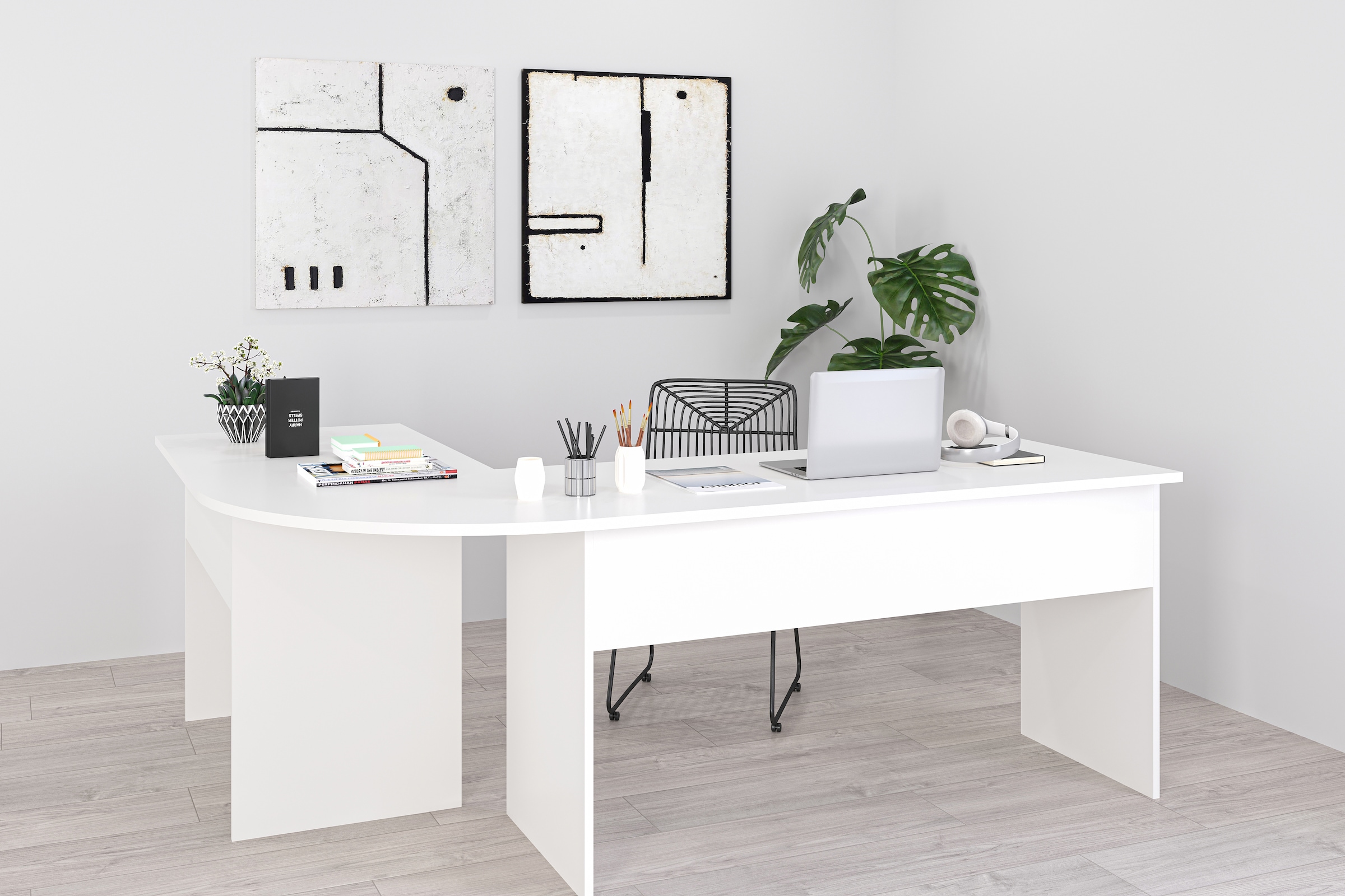 FMD Eckschreibtisch »Tiell«, Winkel Schreibtisch, Bürotisch, beidseitig montierbar, 205/155 cm