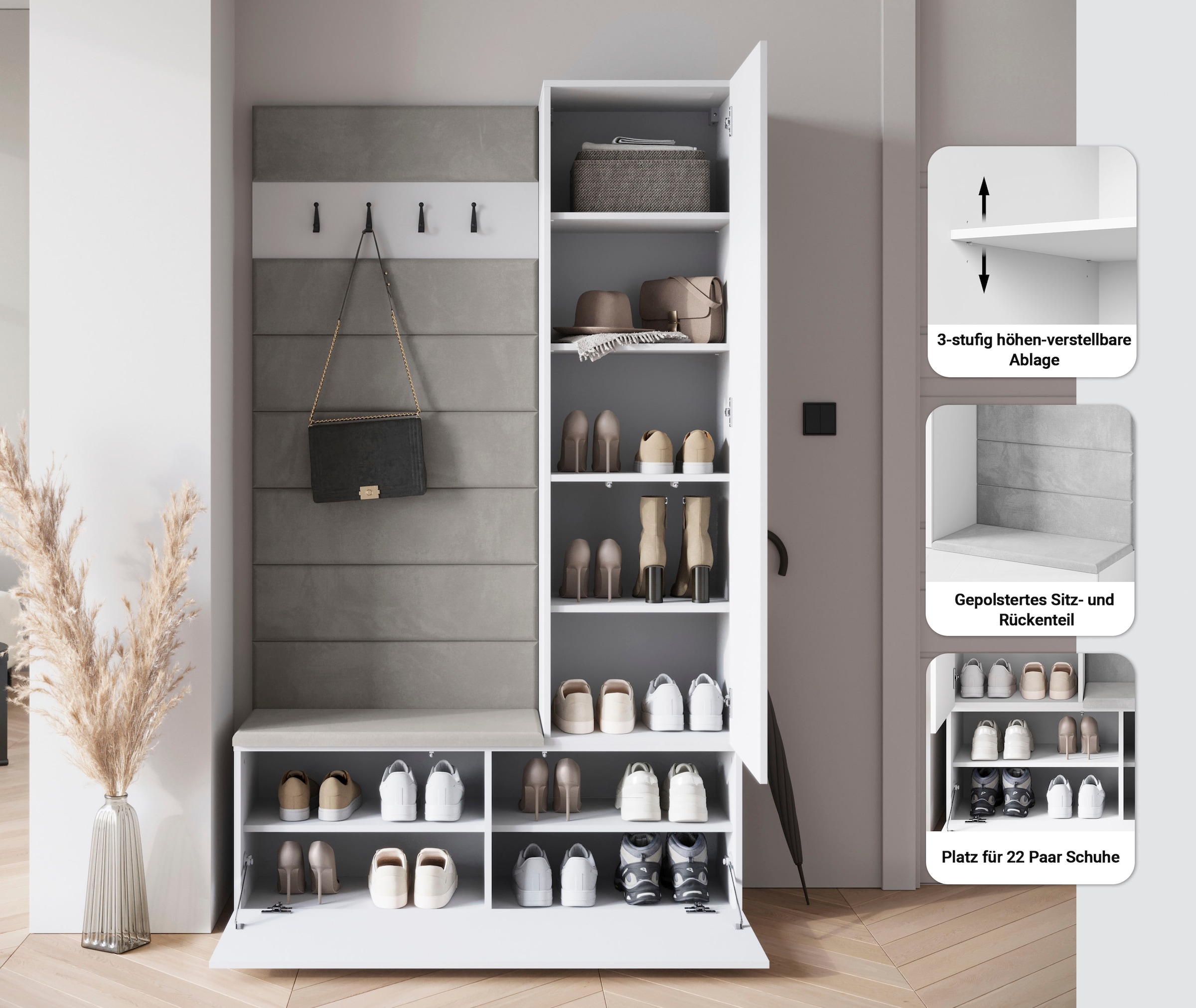 Home affaire Garderoben-Set »TEJO II« Komplett-Set, 1 Stk. tlg.