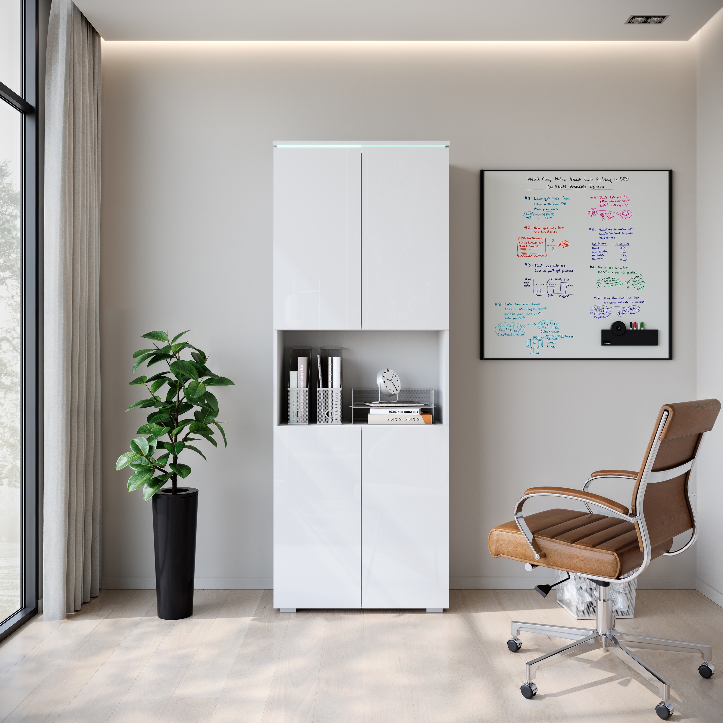INOSIGN Aktenschrank »Vera, Mehrzweckschrank mit LED-Beleuchtung« Praktischer Stauraum mit höhenverstellbaren Ablageböden, H. 182 cm