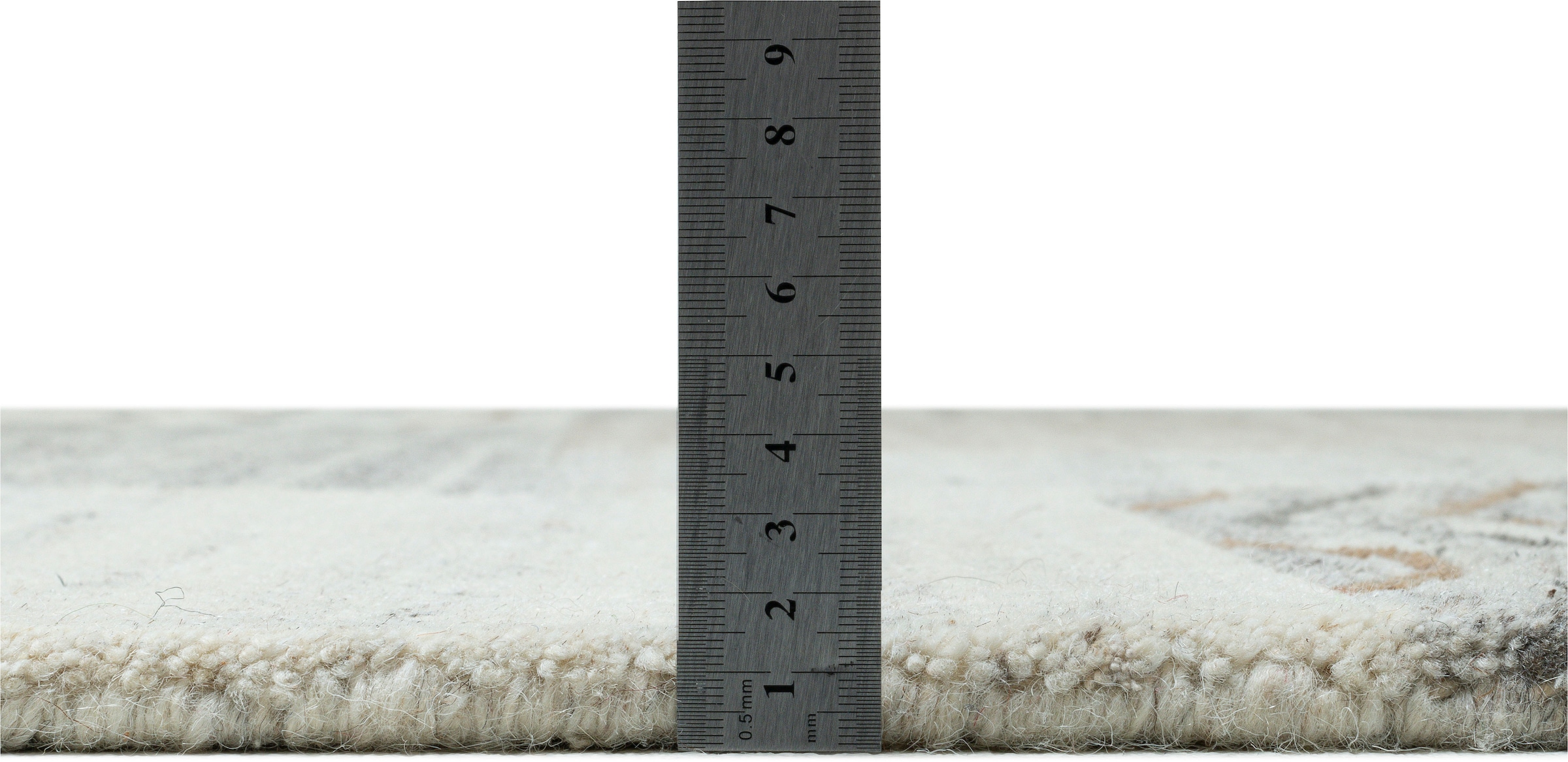 THEKO Wollteppich »Nakarta 2« rechteckig 12 mm Höhe reine Wolle, handgeknüpft, Naturtöne, Patchworkdesign, meliert