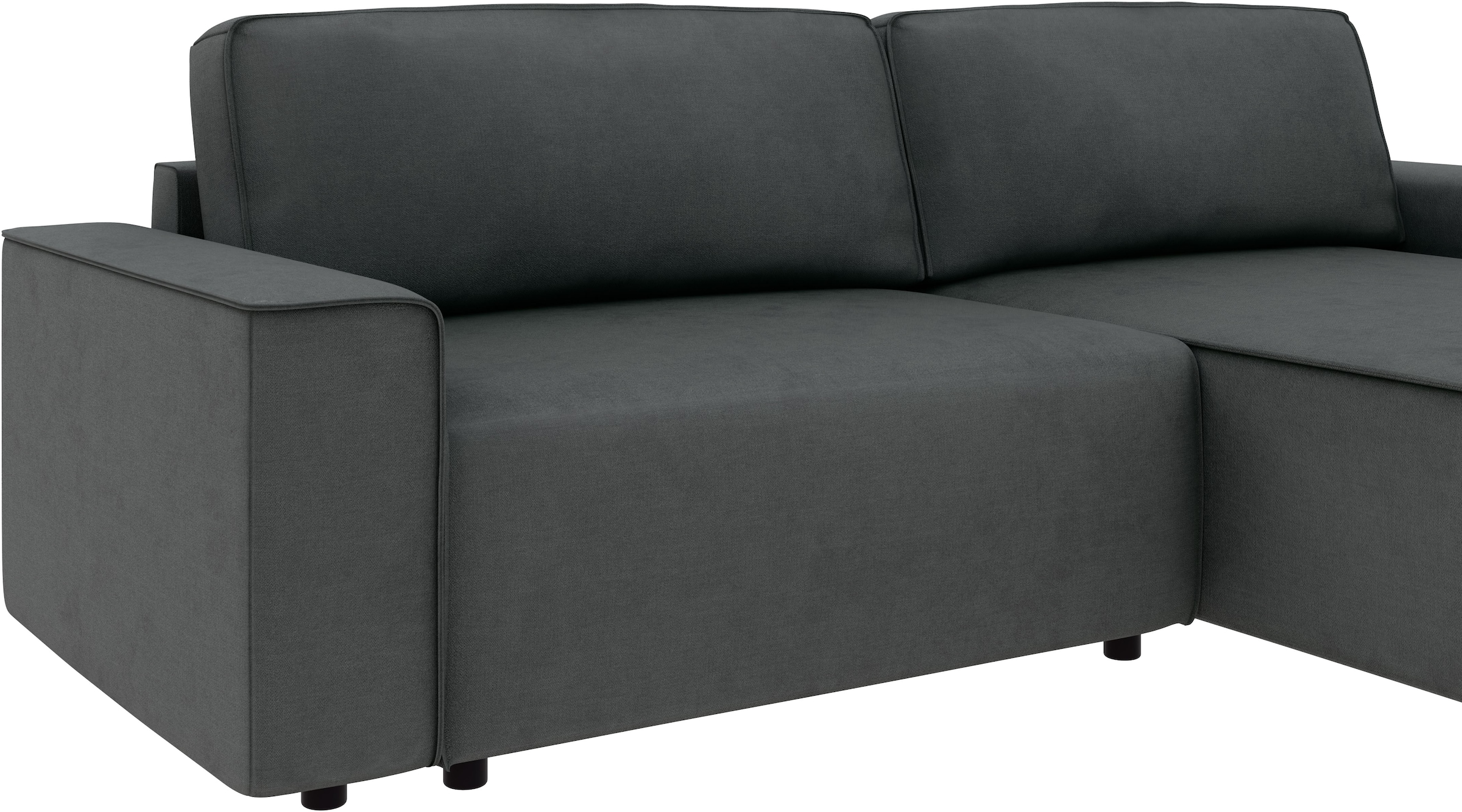 INOSIGN Ecksofa »Chance, Recamiere beidseitig montierbar, Schlaffunktion, Breite 265 cm« in Struktur fein LINO, mit Schlaffunktion und Bettkasten