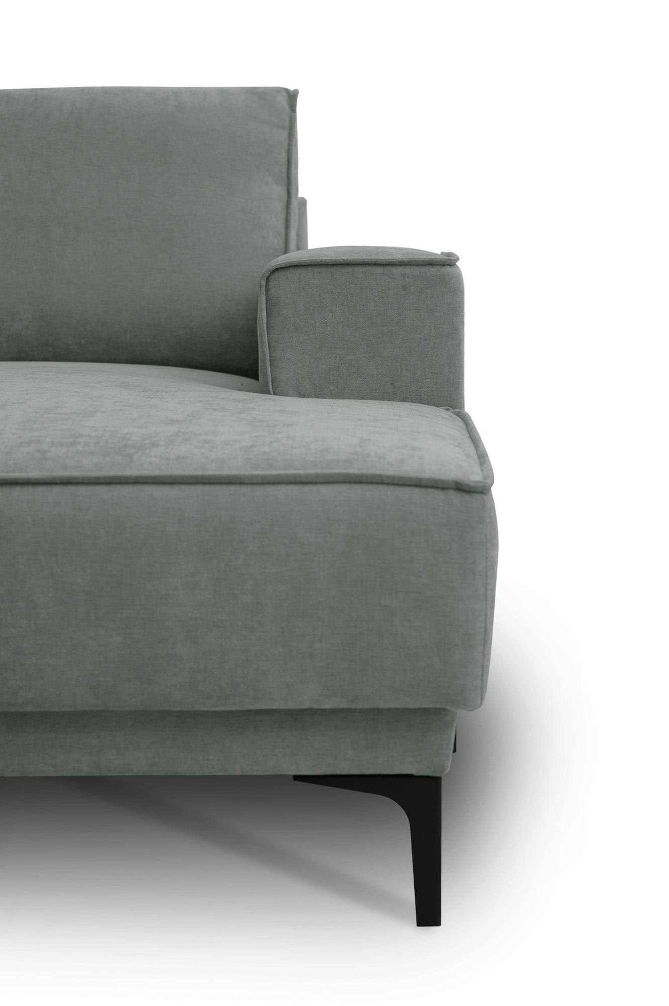 Places of Style Wohnlandschaft »XXL Sofa Oland, Struktur, Flachgewebe, Luxus-Microfaser, Boucle«, U-Form, 342 cm, Wellenunterfederung, Skandi-Design, Metallfüße