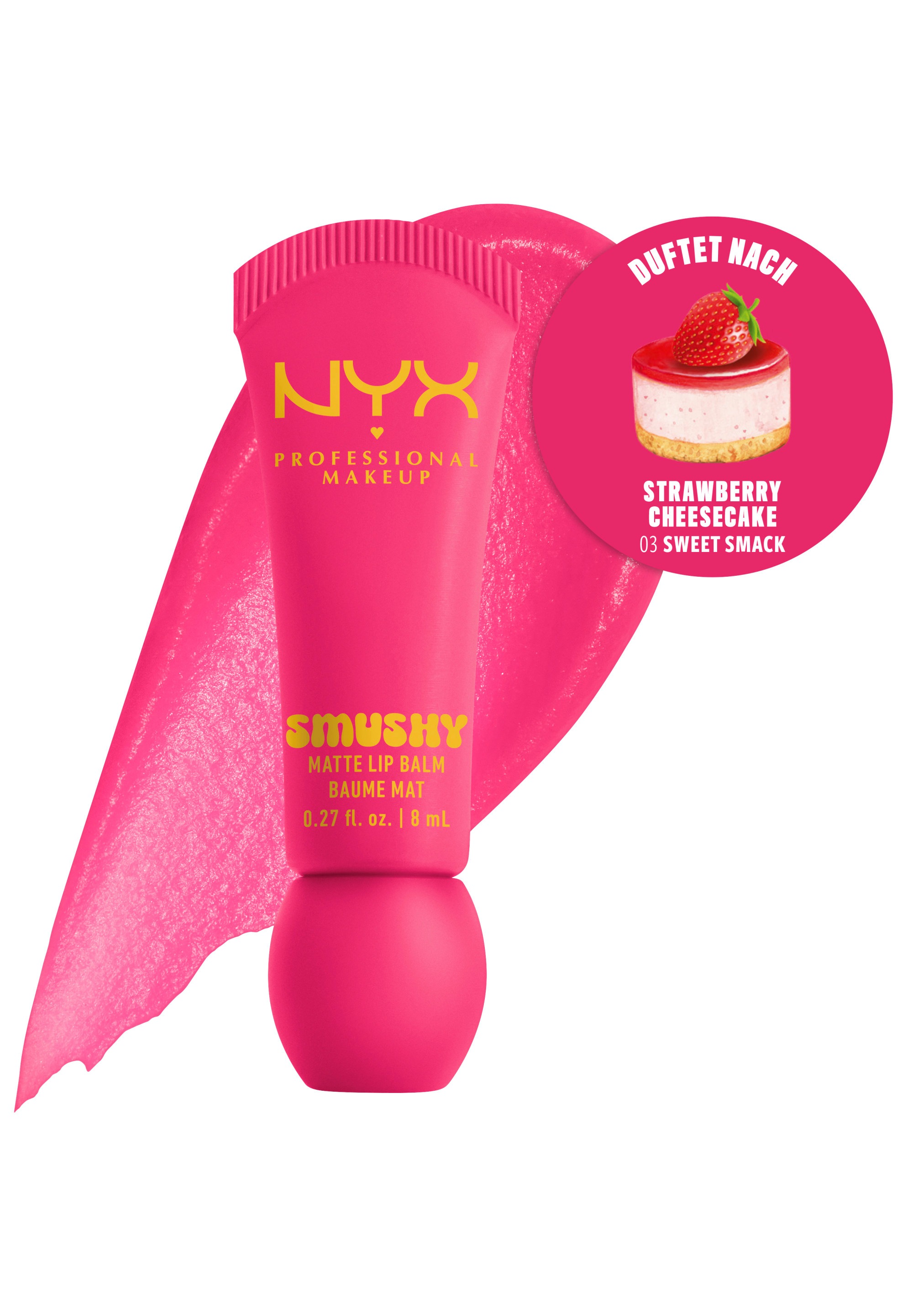 NYX PROFESSIONAL MAKEUP Lippenbalsam »SMUSHY MATTE LIP BALM« jeder der Farbtöne hat einen einzigartigen, süßen Duft
