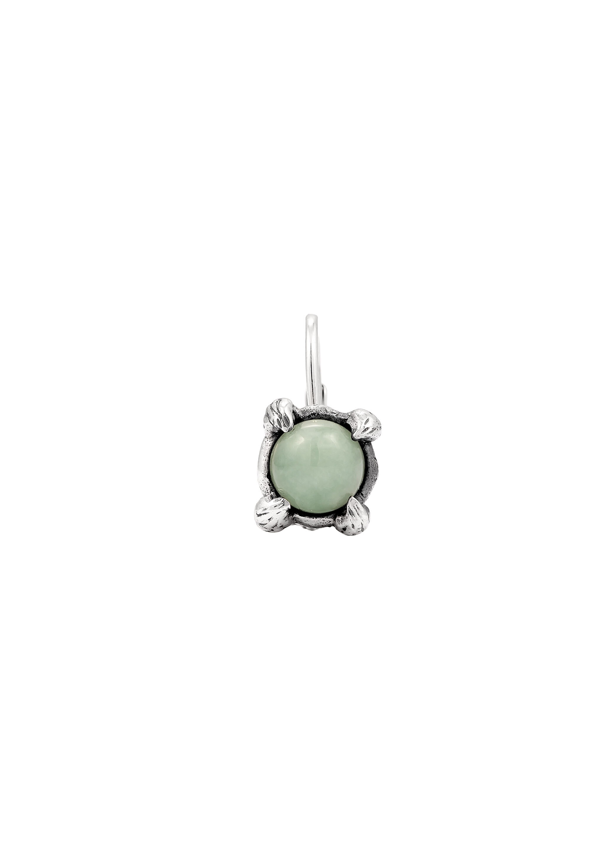 HAZE & GLORY Paar Creolen »Ohrringe Ohrhänger Jade Grün 925 Sterling Silber«
