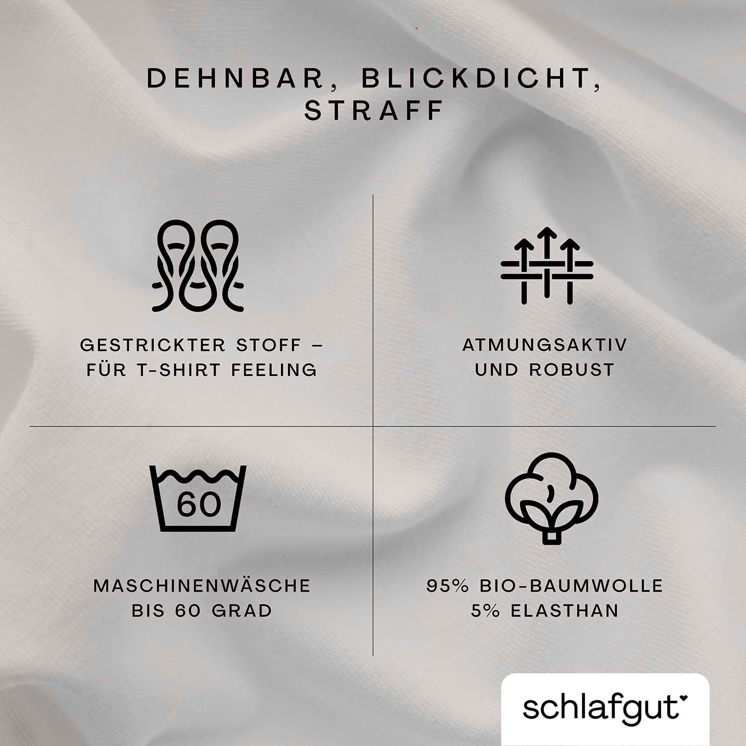 Schlafgut Spannbettlaken »PURE BOXSPRING in Gr. 90x200, 140x200 oder 180x200, für Boxspringbett«, aus Bio-Baumwolle, für Matratzen bis 40 cm Höhe, Bettlaken