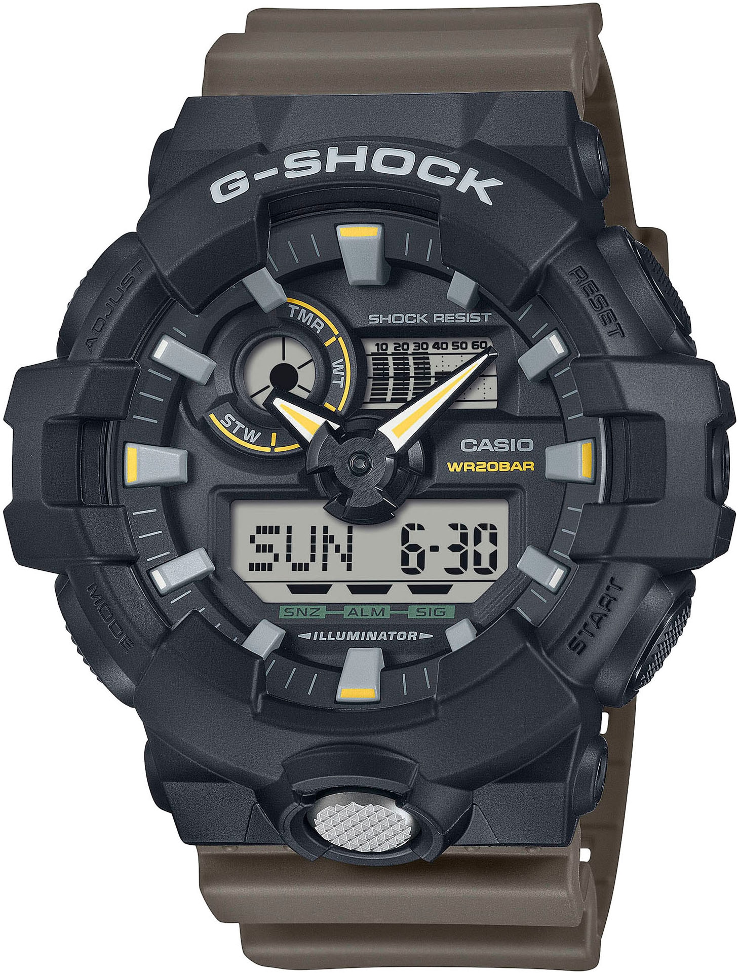 CASIO G-SHOCK Chronograph, Quarzuhr, Armbanduhr, Herrenuhr,digital, Resinband, bis 20bar wasserd.