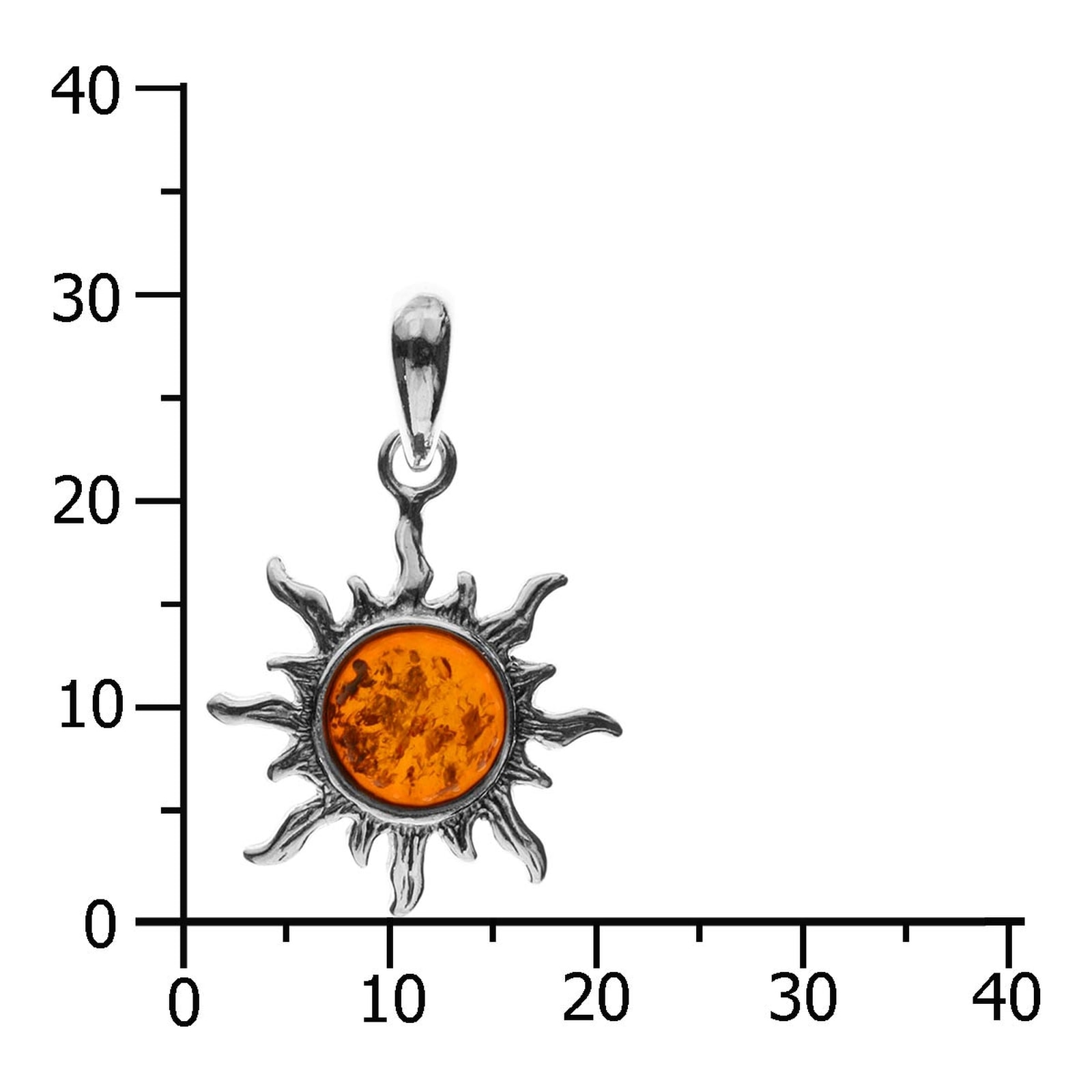 OSTSEE-SCHMUCK Kettenanhänger »- Sonne 20 mm - Silber 925/000 - Bernstein«