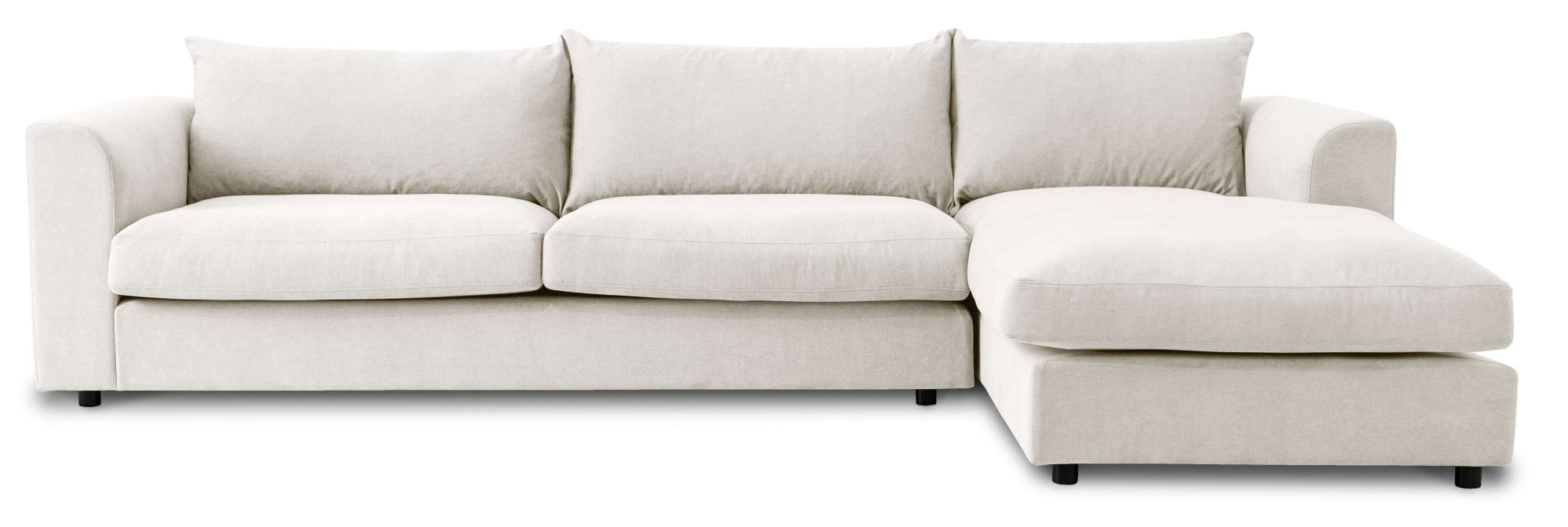 LeGer Home by Lena Gercke Ecksofa »Avelina«, (2 St.), Breite 297 cm, in Cord- und Chenille- Stoff, Rückenkissen mit Federn