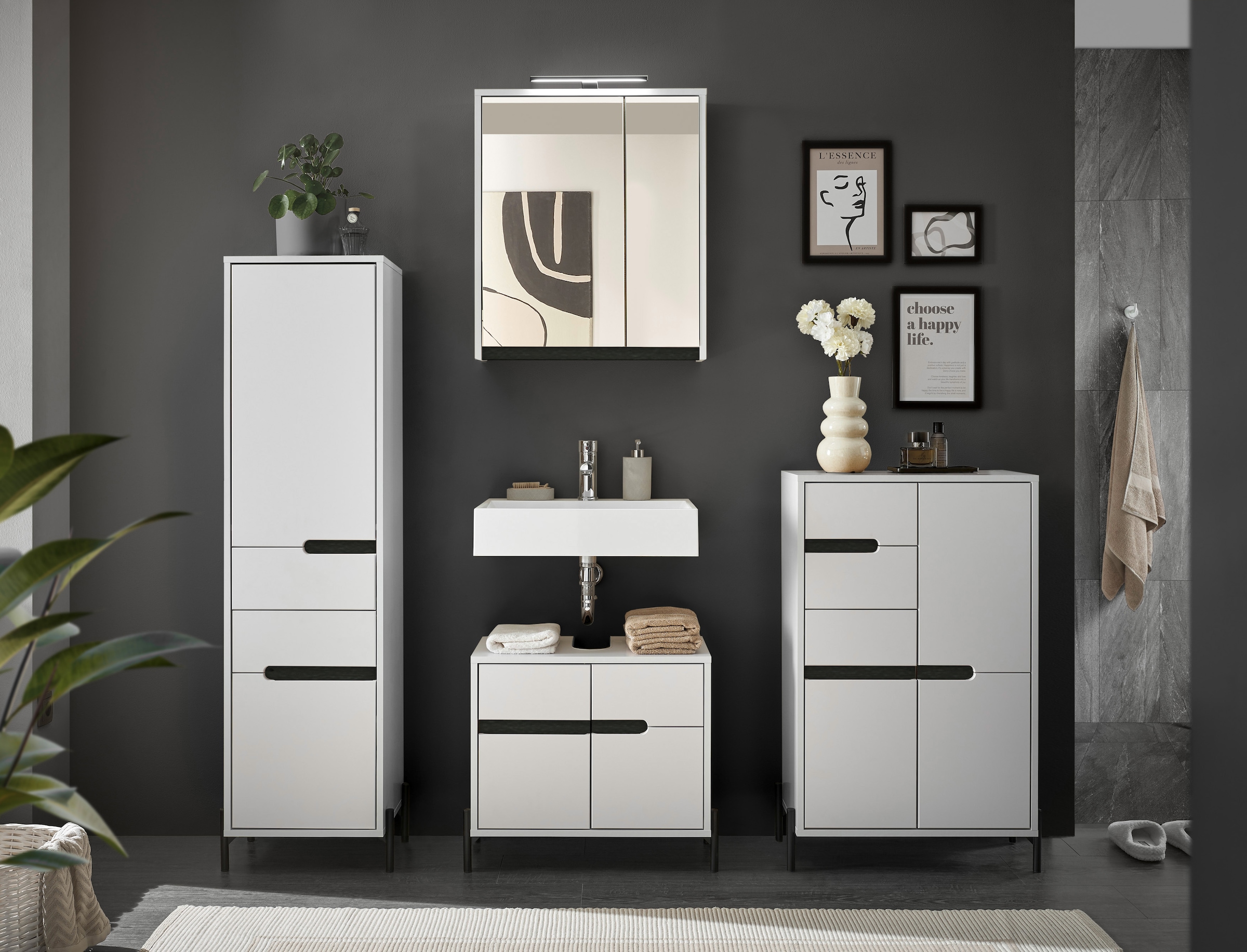 BASIC by Balculina Waschbeckenunterschrank »Avanto B/H/T 60x55x35 cm« 1 Stk. tlg.