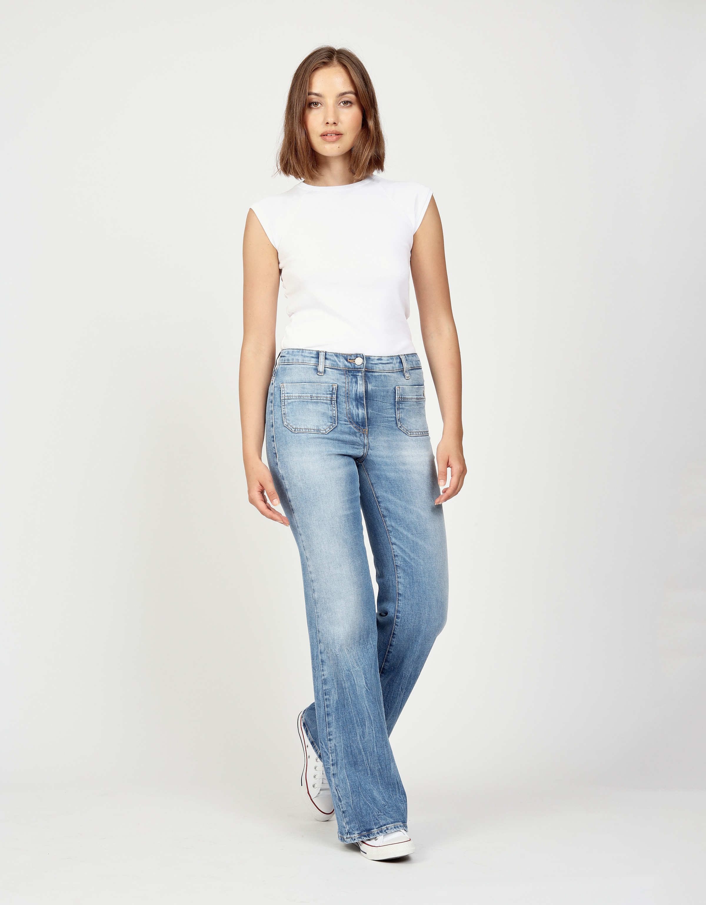 GANG Bootcut-Jeans »94 JESSI FLARED«, im angesagten Leo Muster