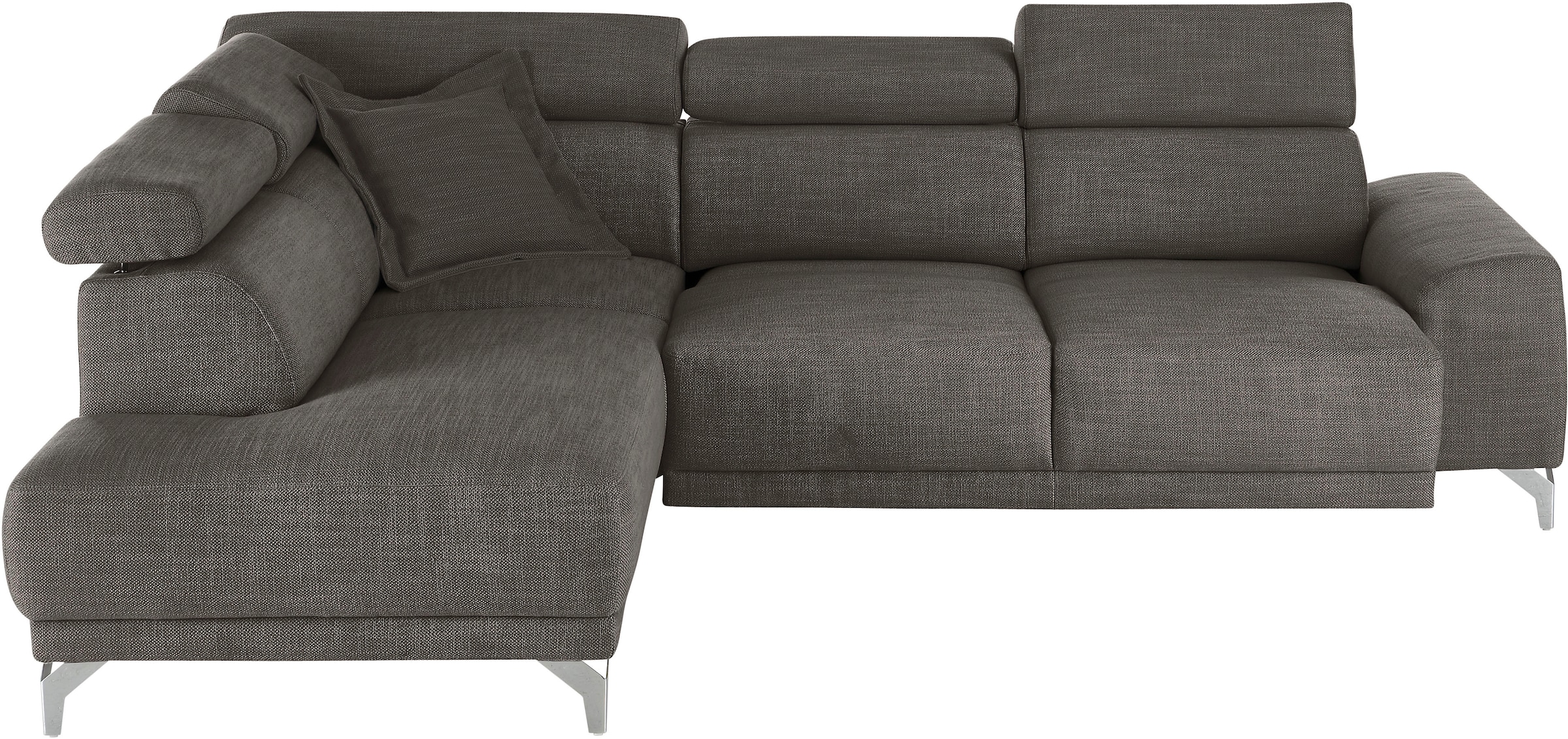 3C Candy Ecksofa »Greve Sofa immer mit manuelle Kopfteilverstellungen, modern, elegant« wahlweise motorischer Sitzvorzug, bequem und zeitlos, L-Form