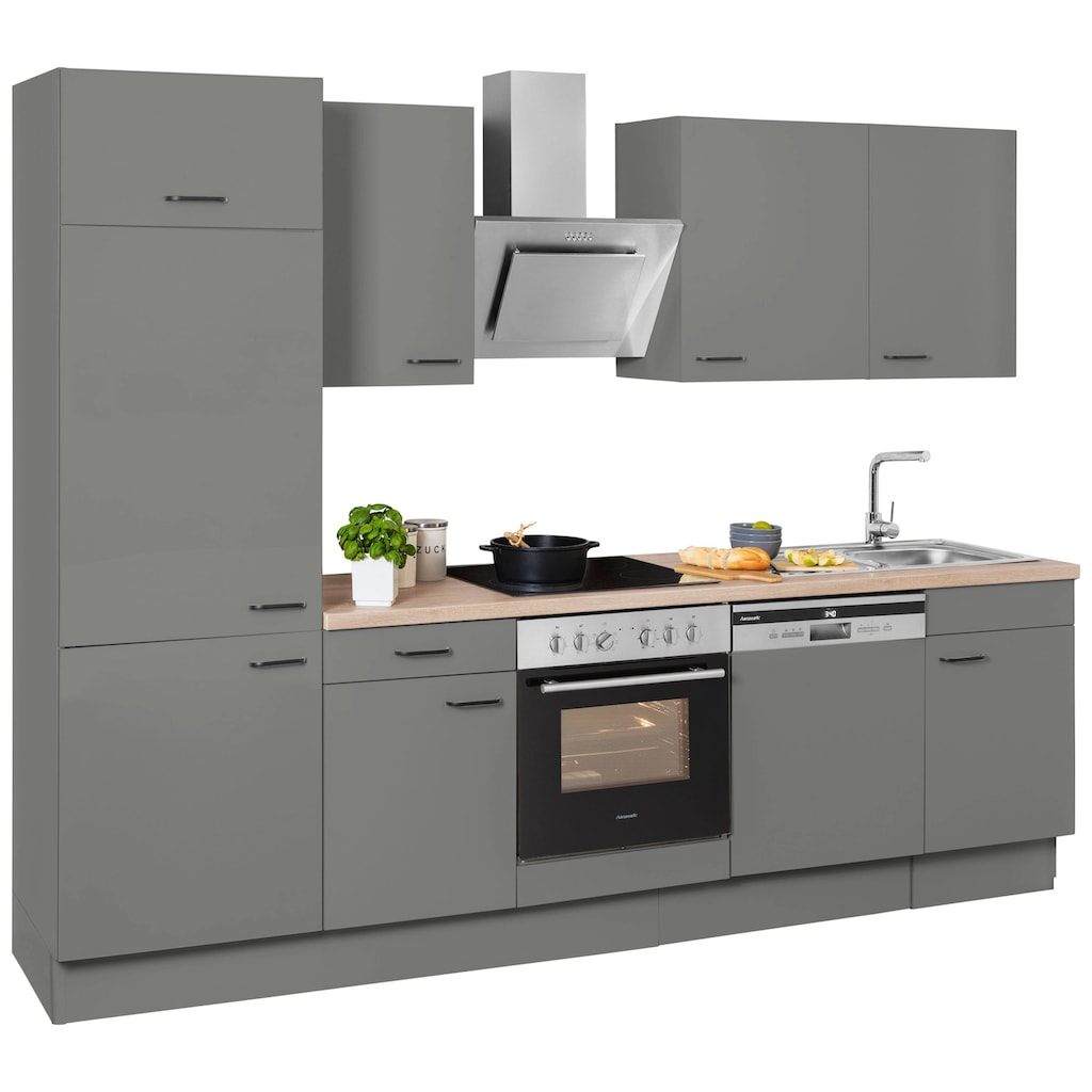 OPTIFIT Küchenzeile »Elga«, Premium-Küche mit Soft-Close-Funktion, Vollauszug, Breite 280 cm