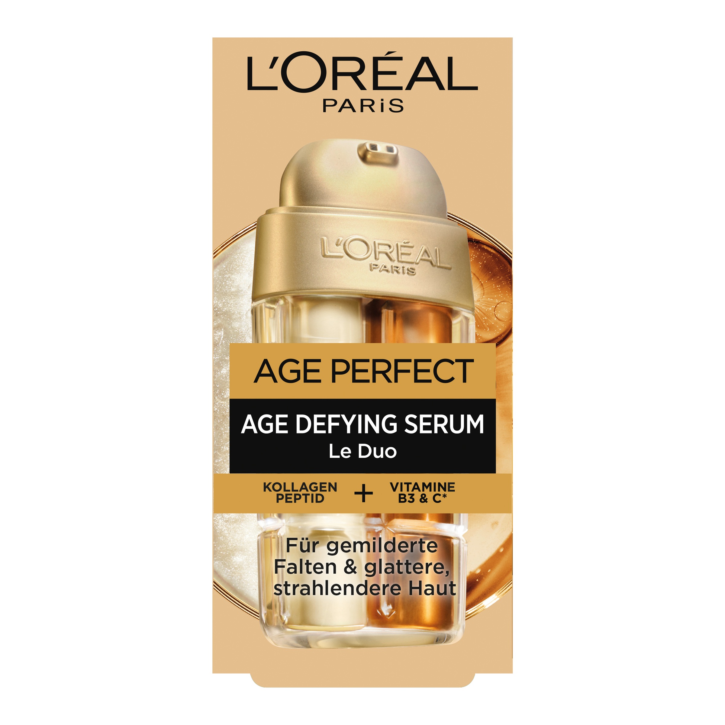 L'ORÉAL PARIS Gesichtsserum »AGE PERFECT ANTI-AGING SERUM LE DUO MINI-FORMAT« intensive Pflege, mildert Falten, kräftigt die Haut