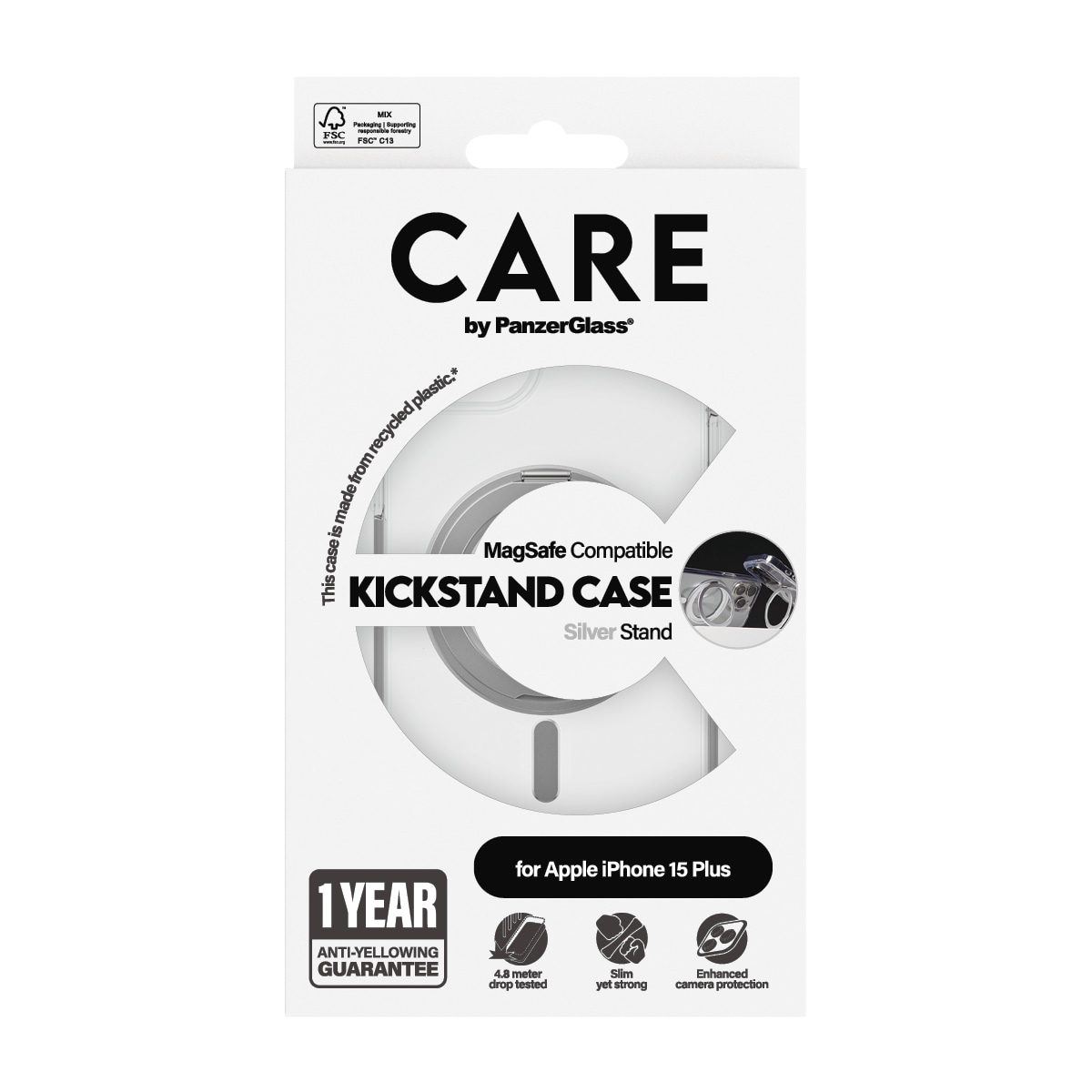 CARE by PanzerGlass Handyhülle »Kickstand Case für Apple iPhone 15 Pro Max« Apple iPhone 15 Pro Max Backcover, Schutzhülle, Handyschutzhülle, Case, Schutzcase, stoßfest