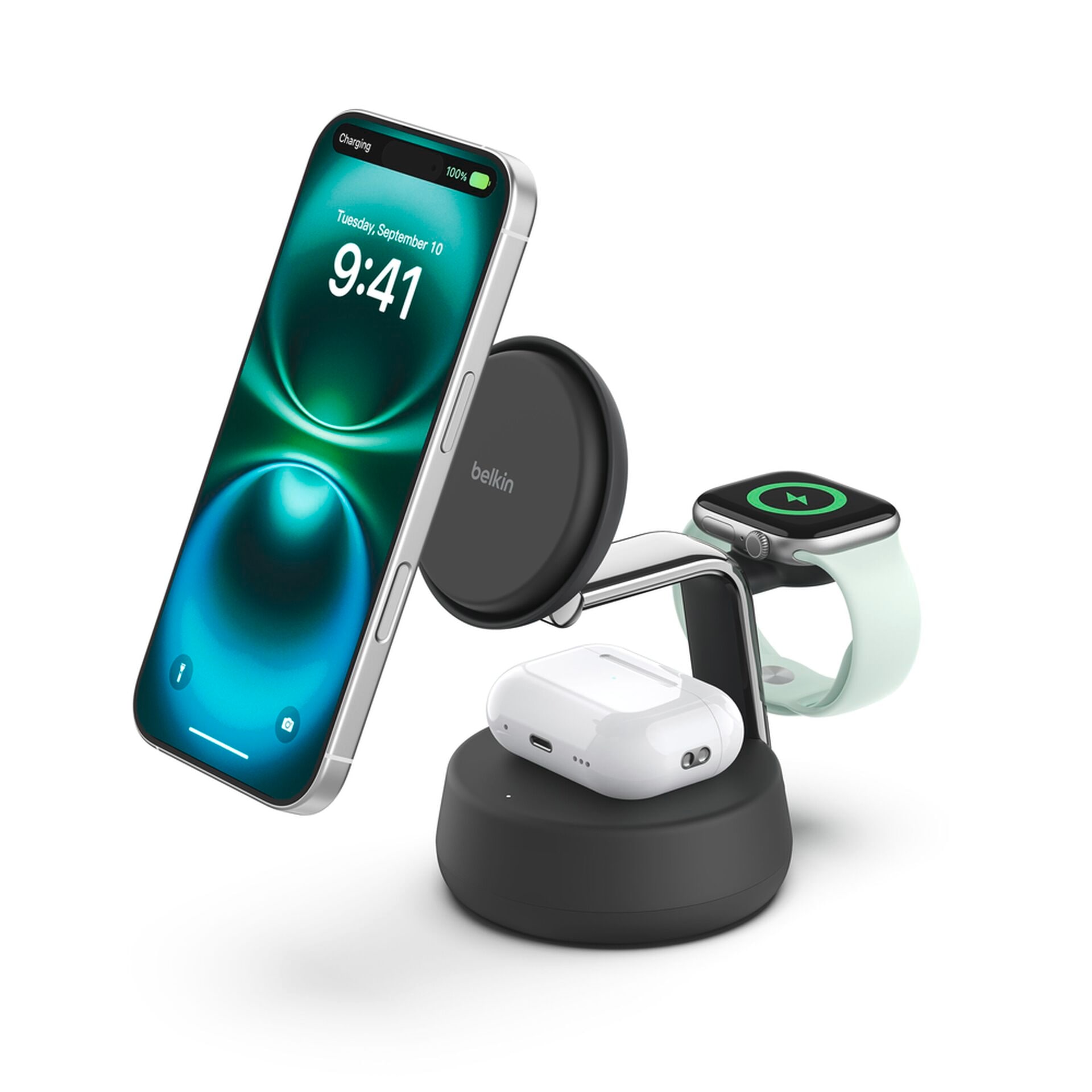 Belkin Wireless Charger »UltraCharge Pro magnetische 3-in-1-Ladestation mit Qi2 (25 W)«