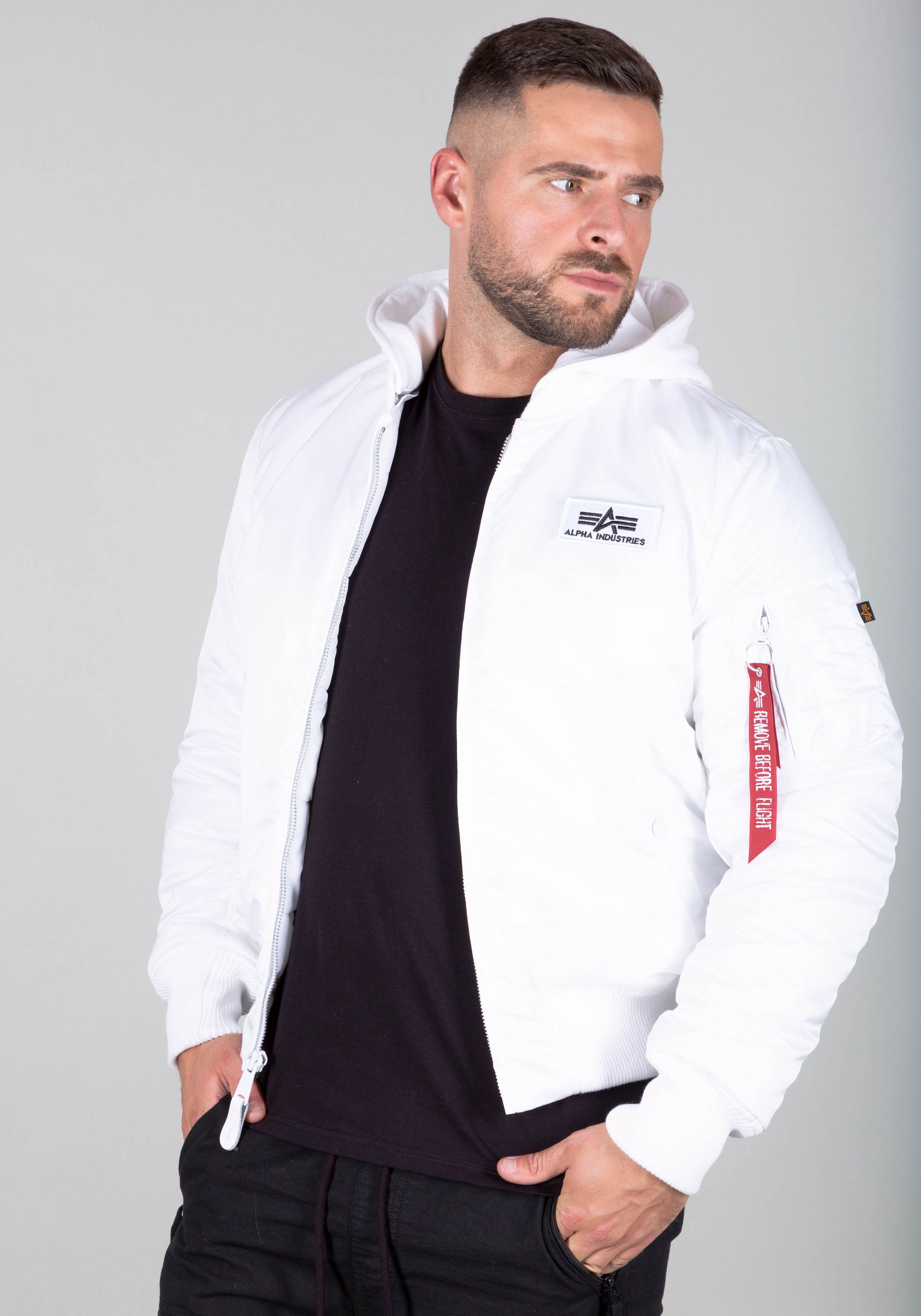 Alpha Industries Bomberjacke »MA-1 ZH Back Print«, mit Kapuze