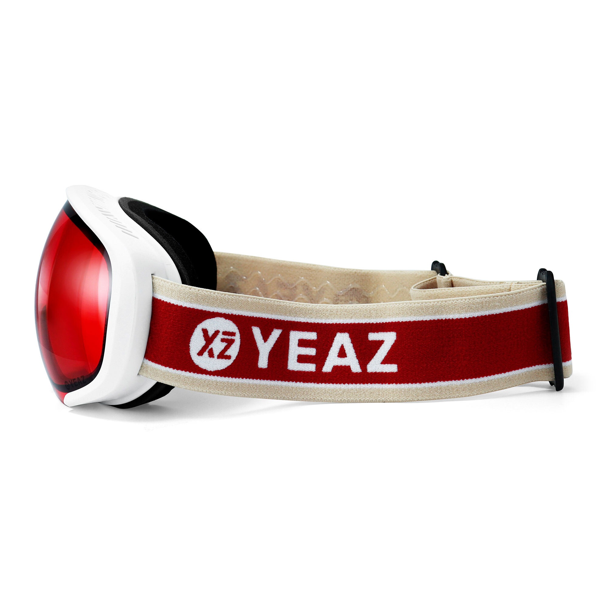 YEAZ Snowboardbrille »Ski- und Snowboard-Brille rot/matt weiß BLACK RUN«