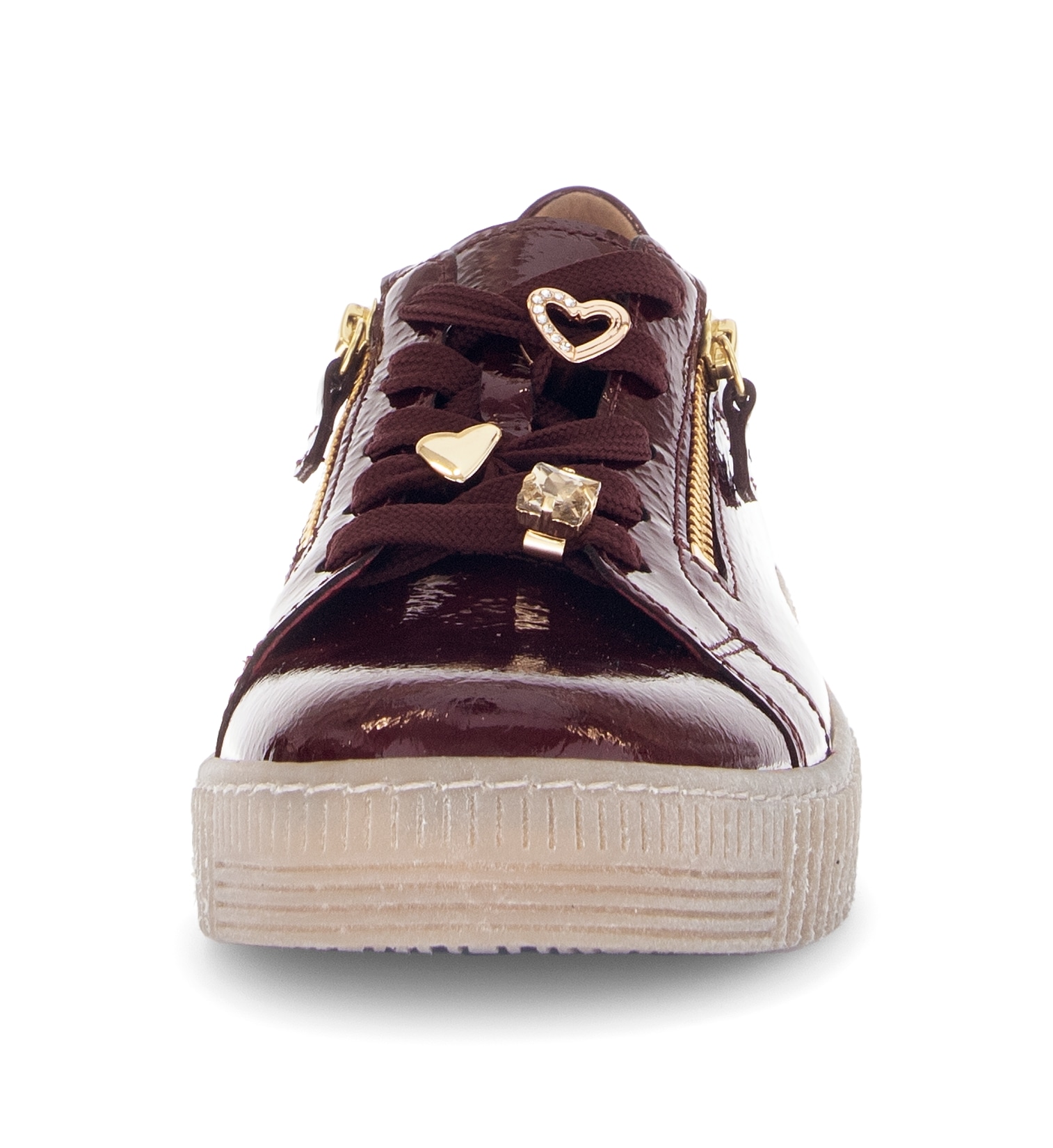 Gabor Plateausneaker  , Freizeitschuh, Halbschuh, Schnürer mit edlen Schmuck-Motiven