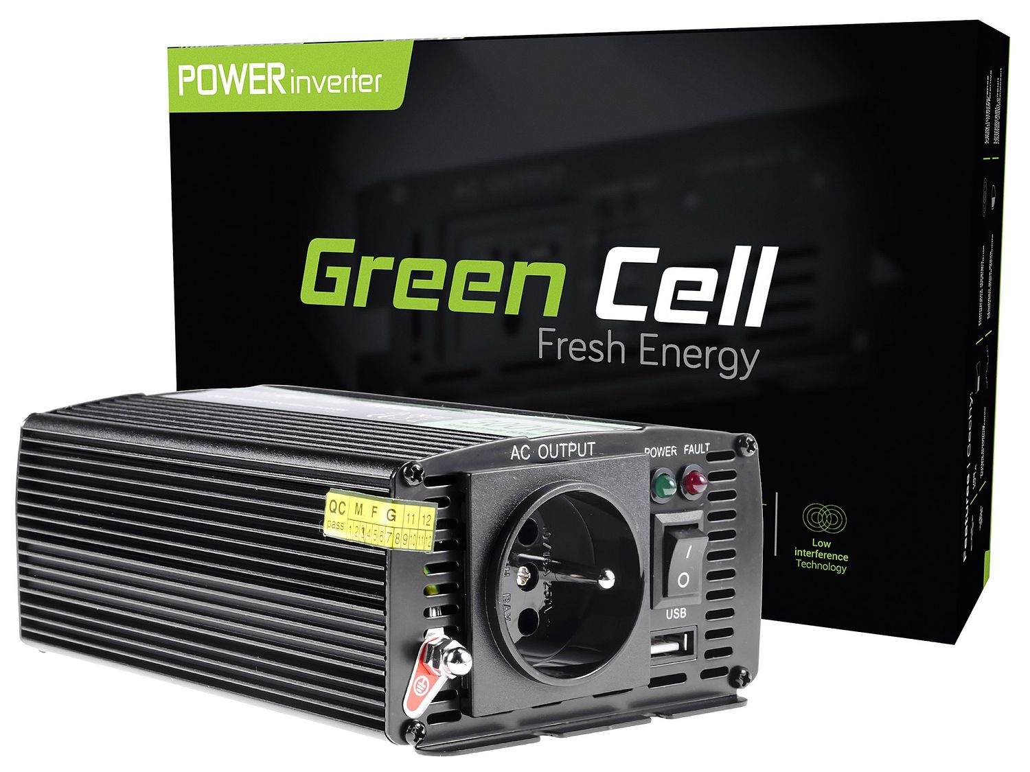 Green Cell Spannungswandler »INV02DE Auto Inverter 24V - 230V Spannungswandler«, 12V zu 230V, 300W / 600W