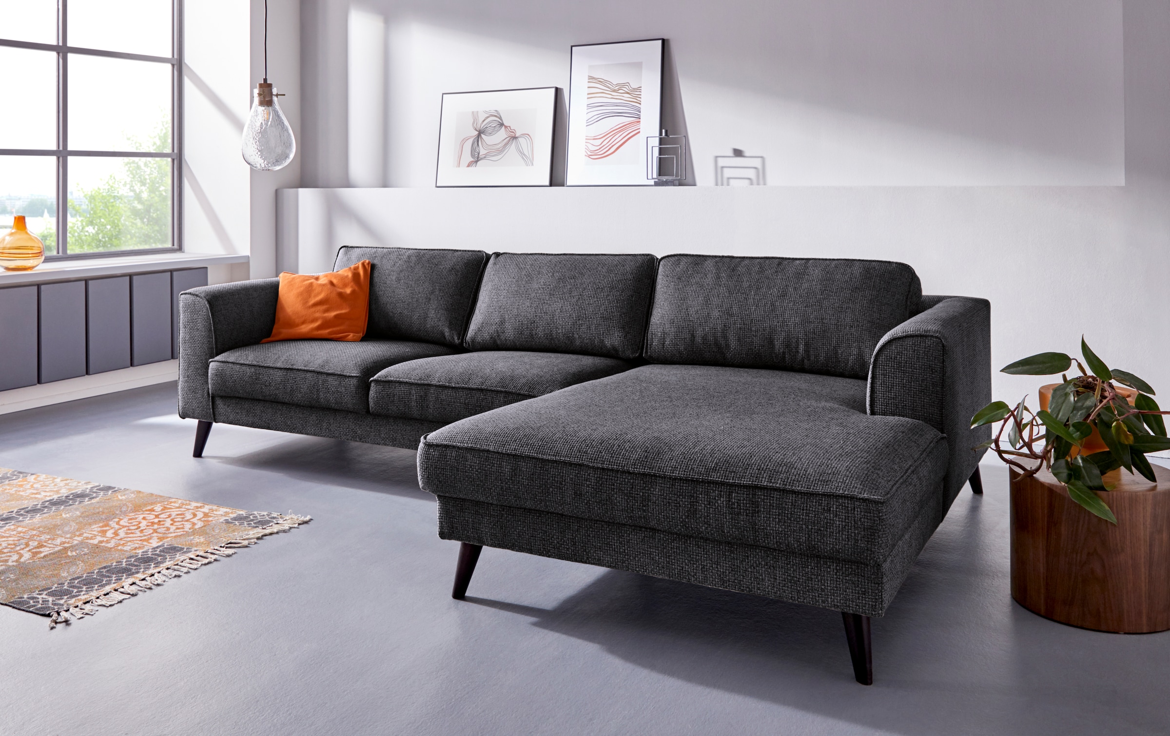 INOSIGN Ecksofa »Lumber Jack, elegant und bequem, Breite 280, hoher Fuß, L-Form«, in moderner Optik