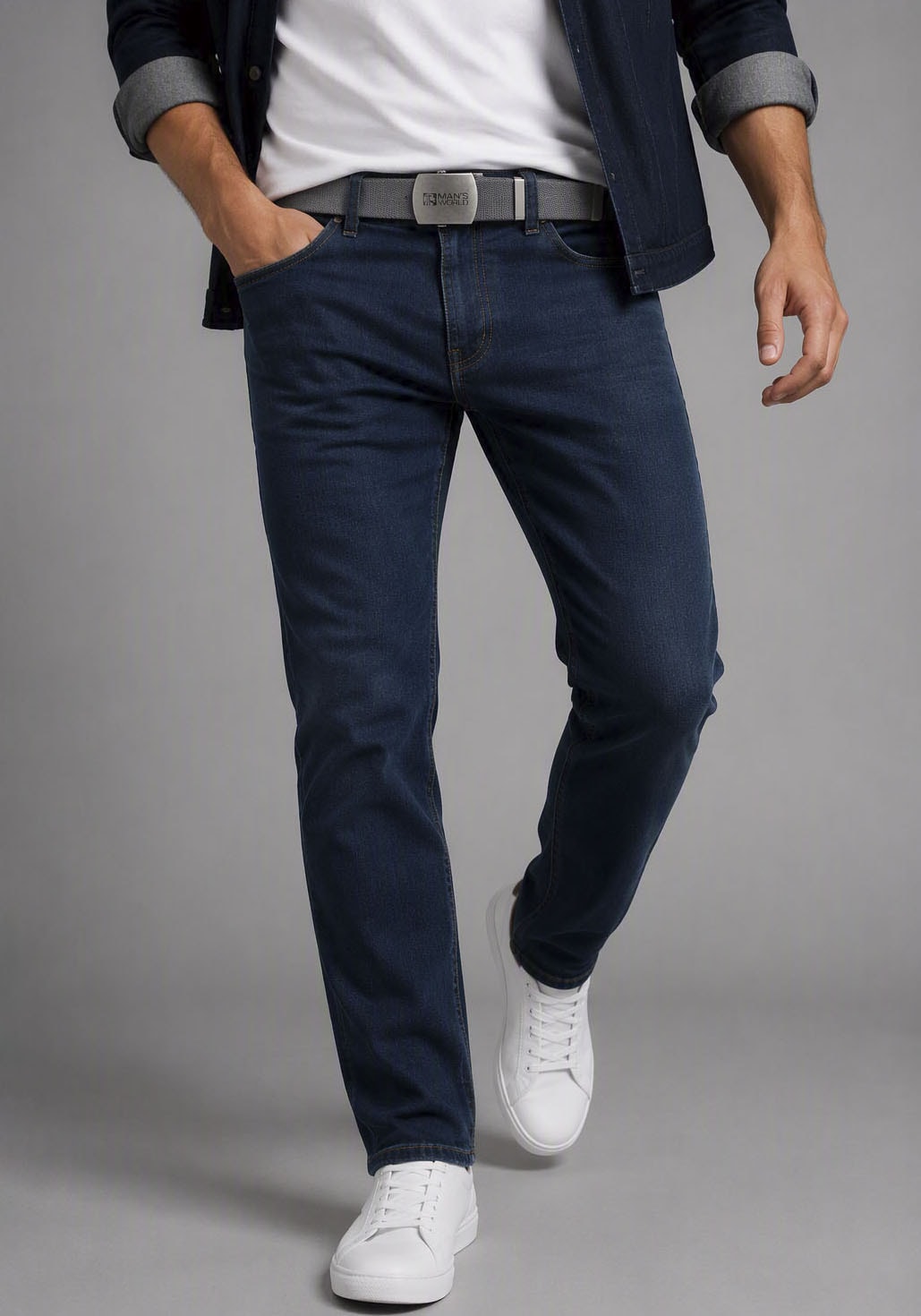 Man's World Stoffgürtel aus Textilband im zeitlosen Design - NEUE FARBE im used Look