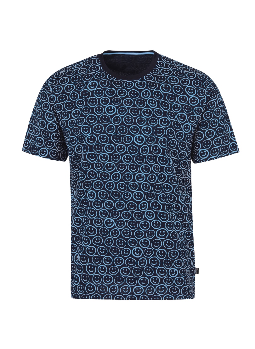 Trigema T-Shirt »TRIGEMA T-Shirt mit freundlichem Smiley-Muster« 1 Stk.