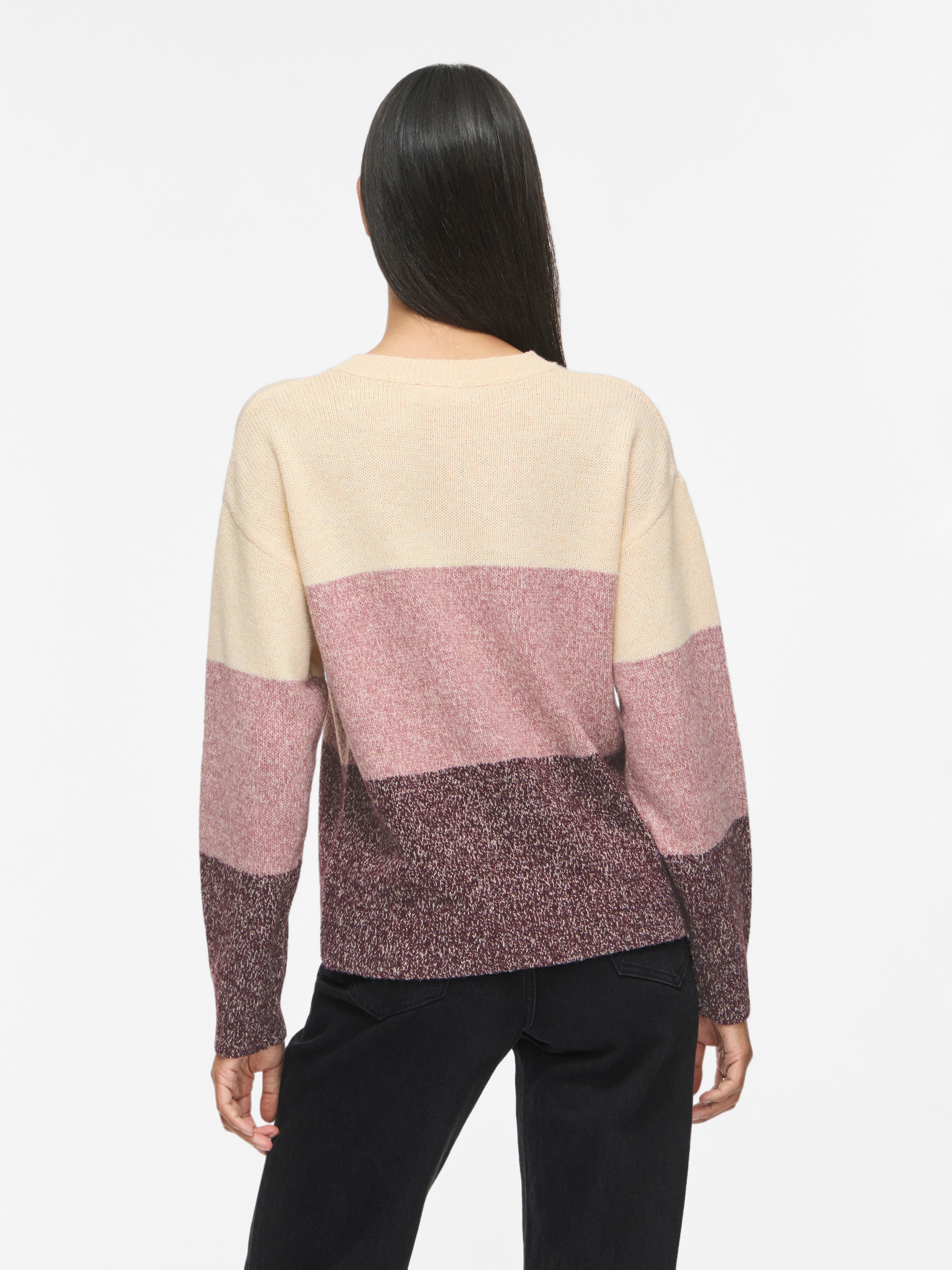 Vila Strickpullover »VISPOSA O-NECK L/S STRIPE KNIT TOP/PB« Materialmix,
