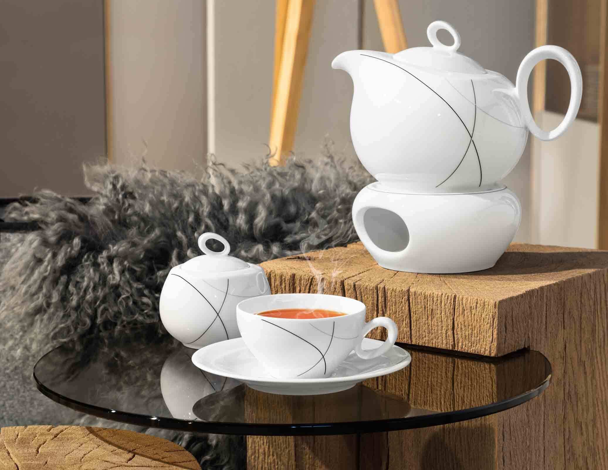 Seltmann Weiden Tasse »Teetassen Trio Highline 0,21 l 6er Set weiß-grau«