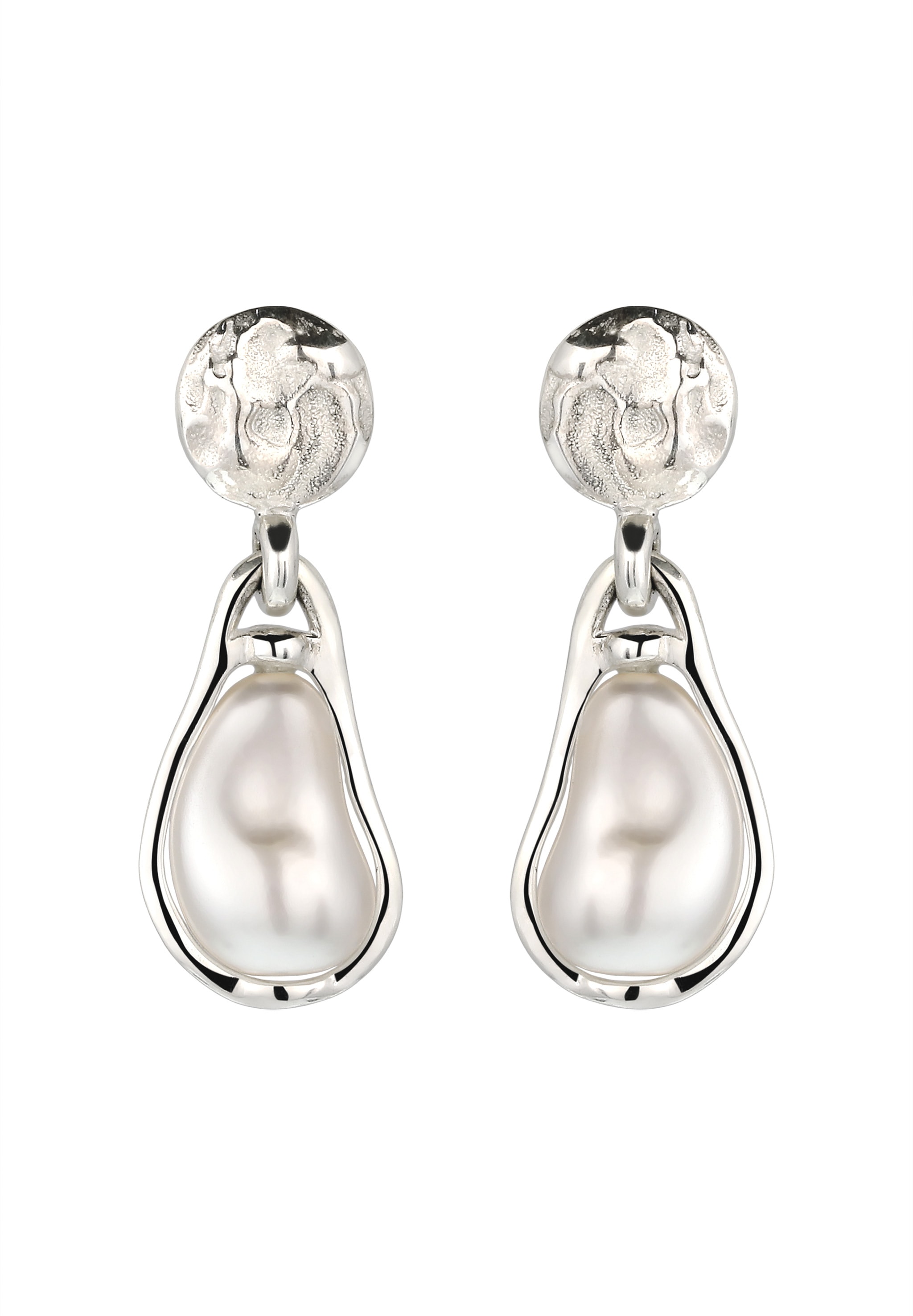 Elli Paar Ohrstecker »Ohrringe Ohrstecker Kreis mit Perlen von Swarovski(R) 925 Sterling Silber«